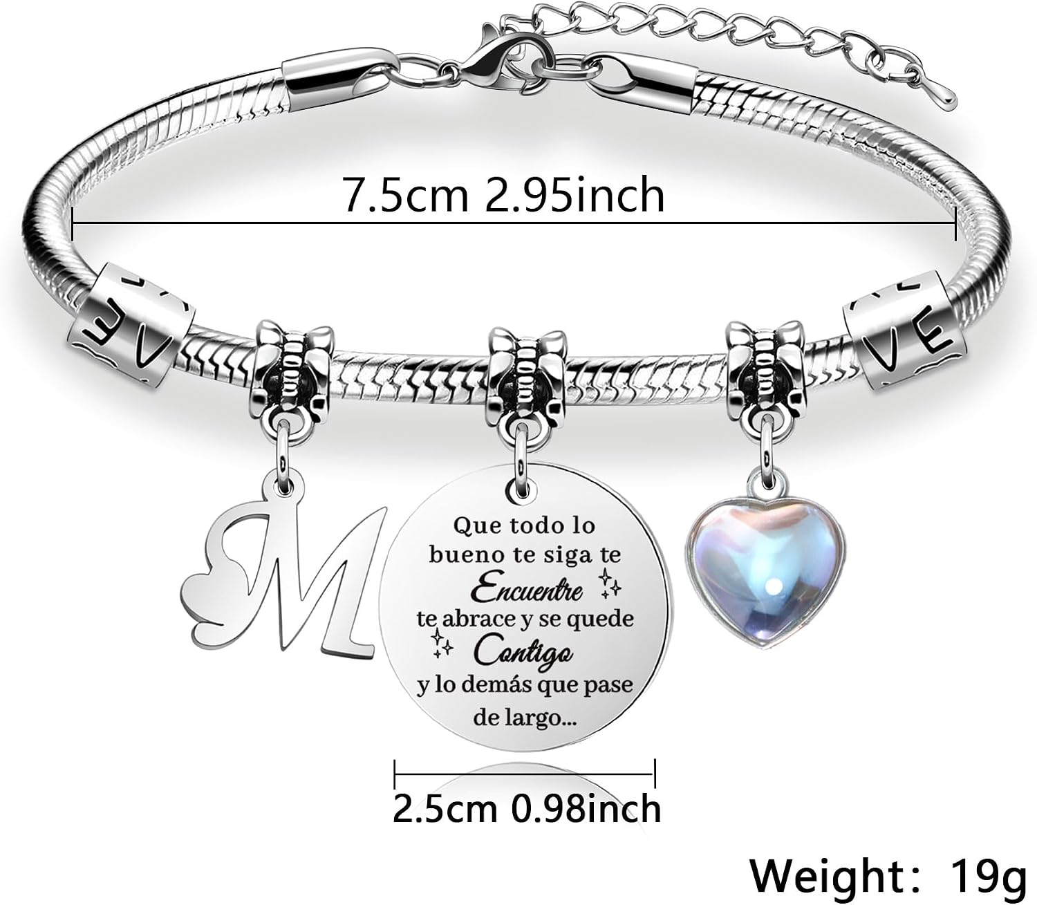 Detalle 2 de Awyuan pulsera de iniciales personalizada