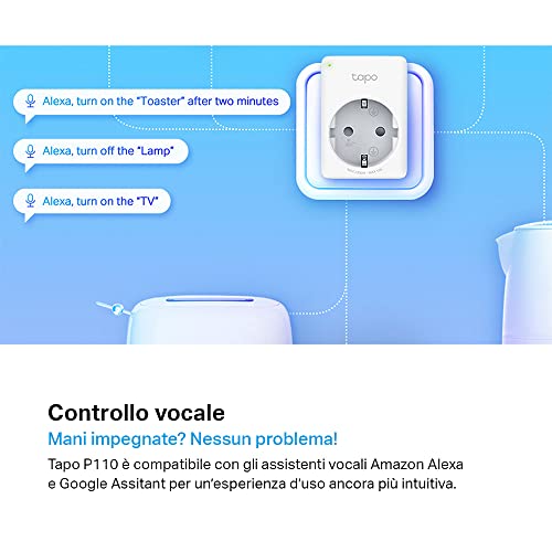 Thumbnail 5 de Tapo P110: Presa Intelligente con Monitoraggio Energia, controllo remoto e assistente vocale