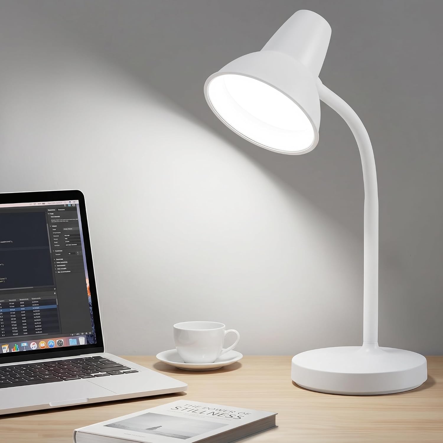 Detalle de GyroVu G-1DL-0468 LED Desk Lamp, 4.5W, Flexible Gooseneck, White