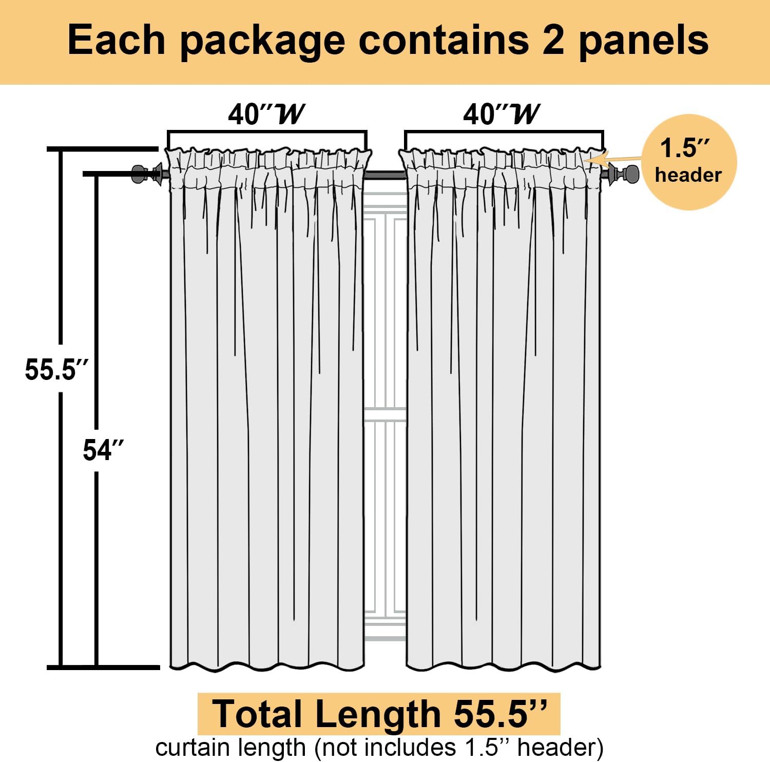 Detalle de Lecloud Sheer Curtains 54 Inches
