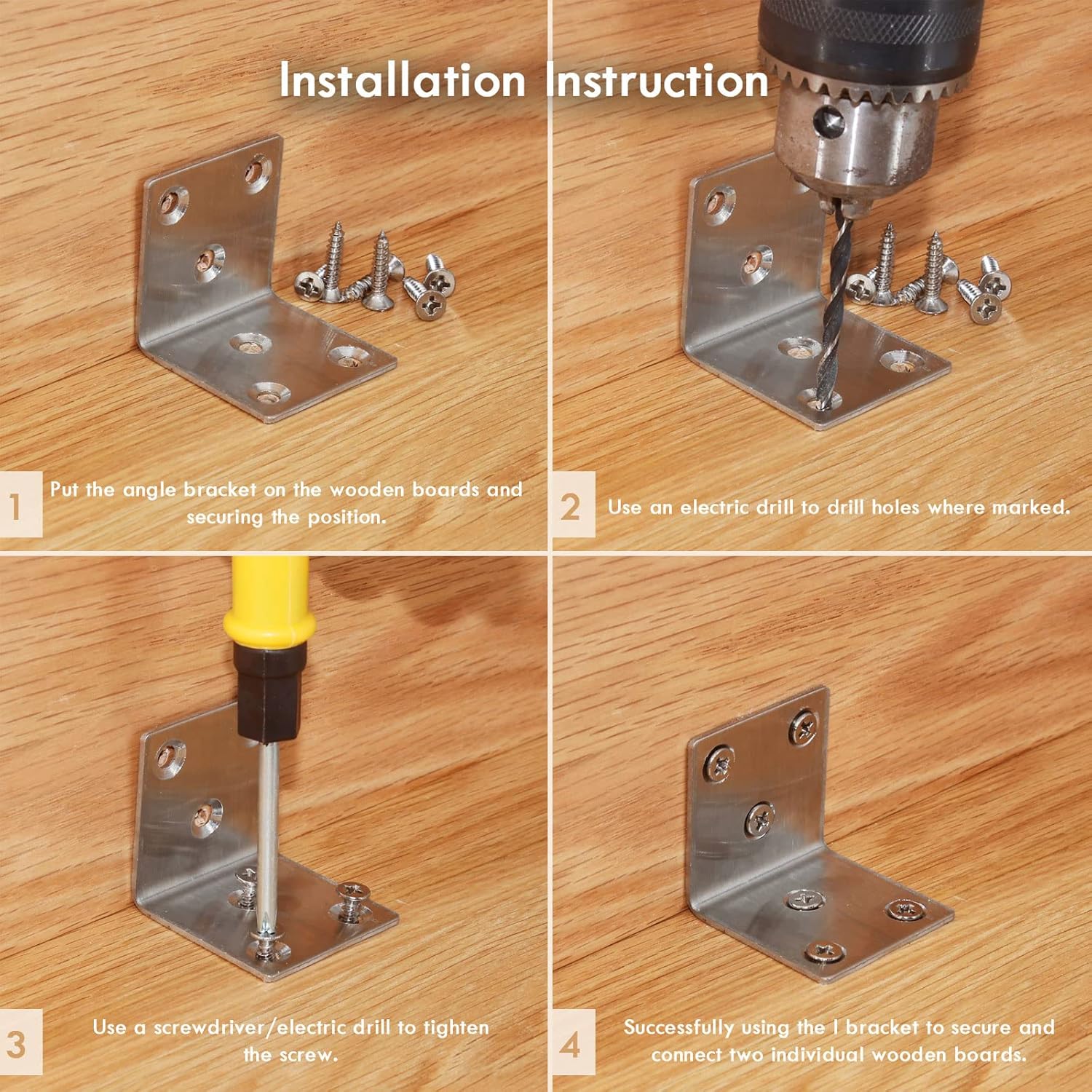 Detalle de Gorffy Angle Brackets 15PCS – Heavy Duty L Brackets for Wood & Metal, 30 x 30 x 38 x 1.2 mm