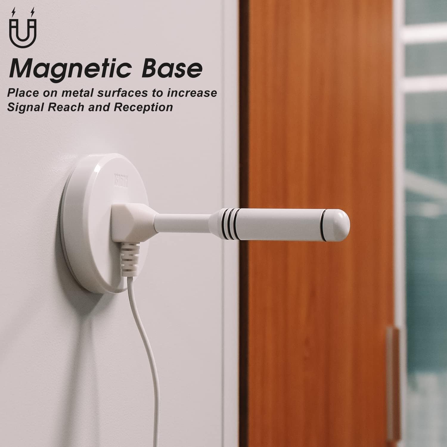 Detalle de August DTA240 DVB-T/DVB-T2 Antenne – kompakte Stabantenne mit Magnetfuß und 2 m Kabel