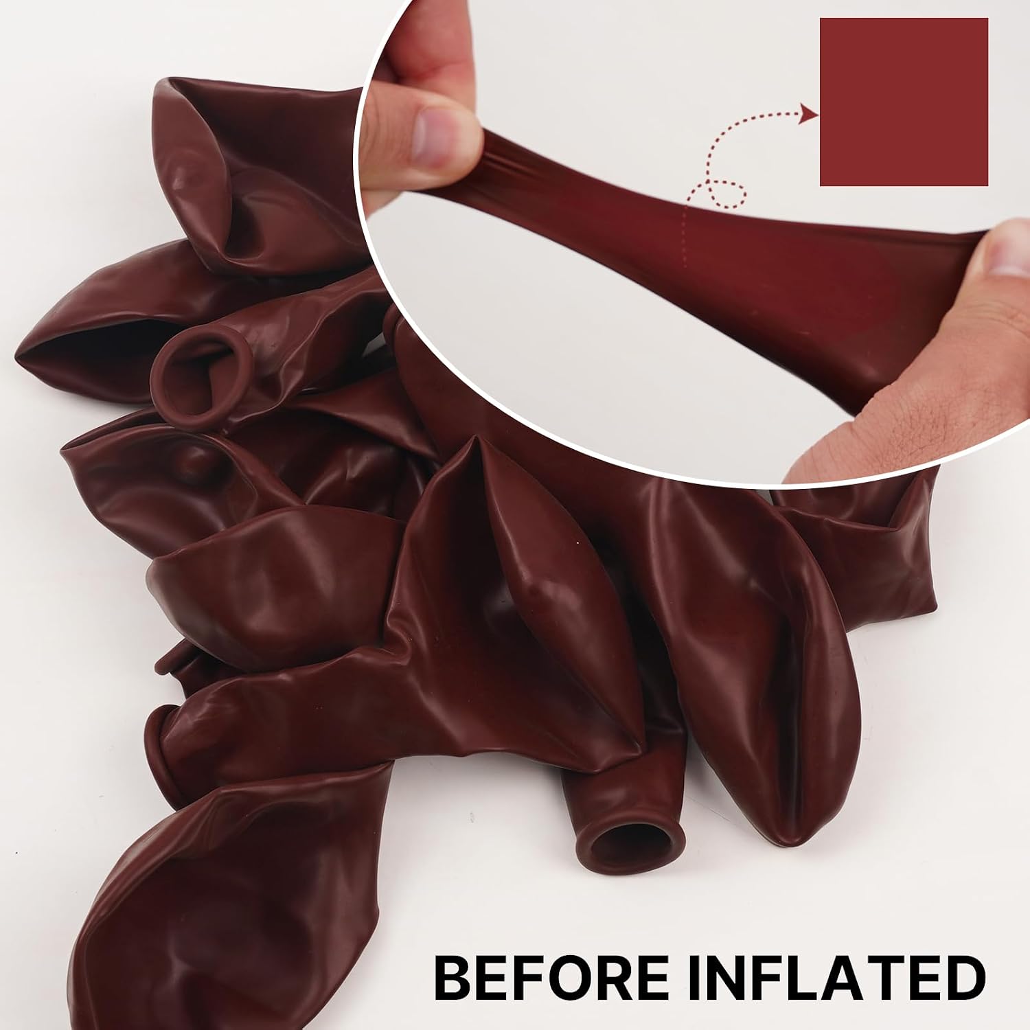 Detalle 2 de PartyWoo Maroon Balloons 100 pcs ๐