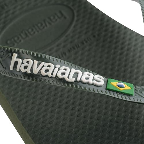 Detalle 1 de Havaianas Top Brasil Logo Unisex Olive Green 43 EU – Infradito in gomma, comodo e leggero