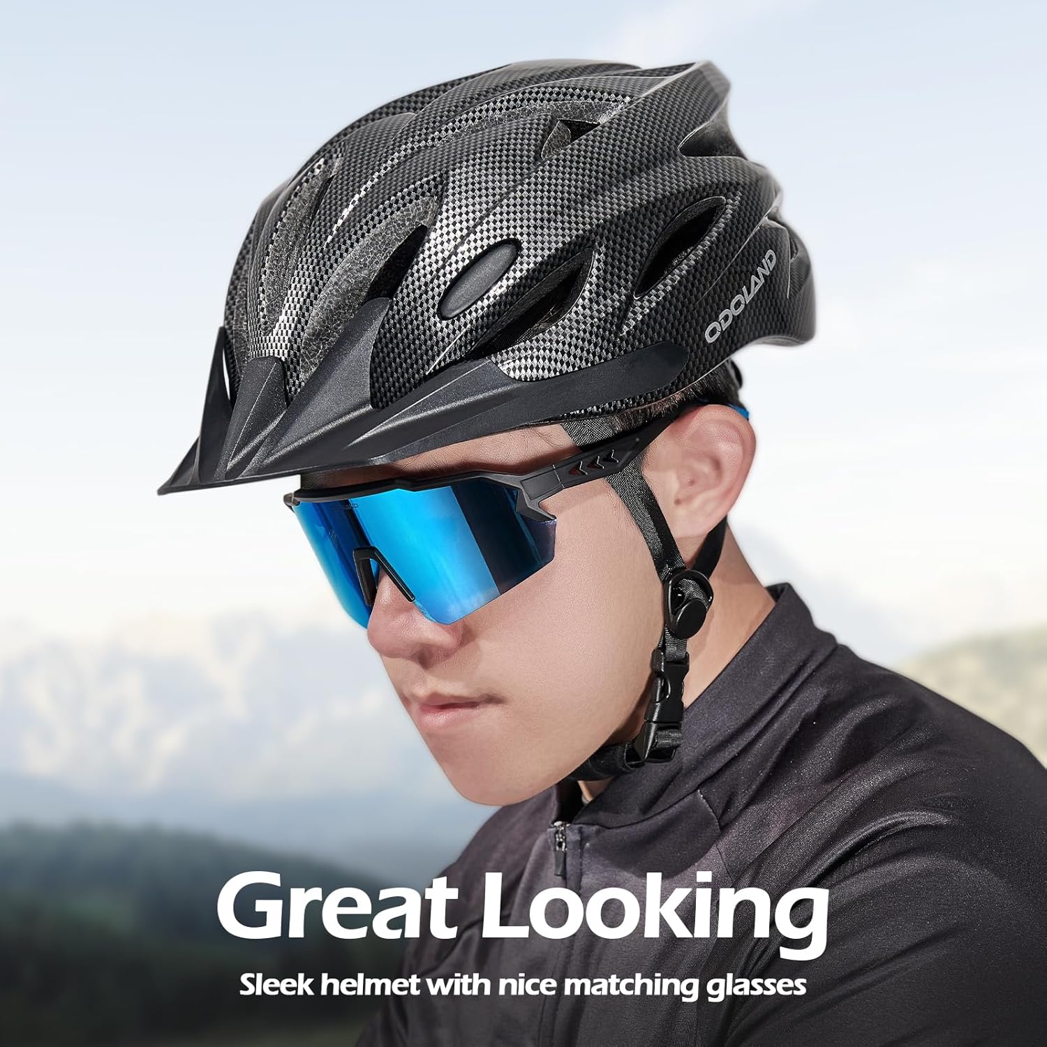 Thumbnail 4 de Odoland Flash bike helmet with cycling sunglasses set – adjustable lightweight adult helmet