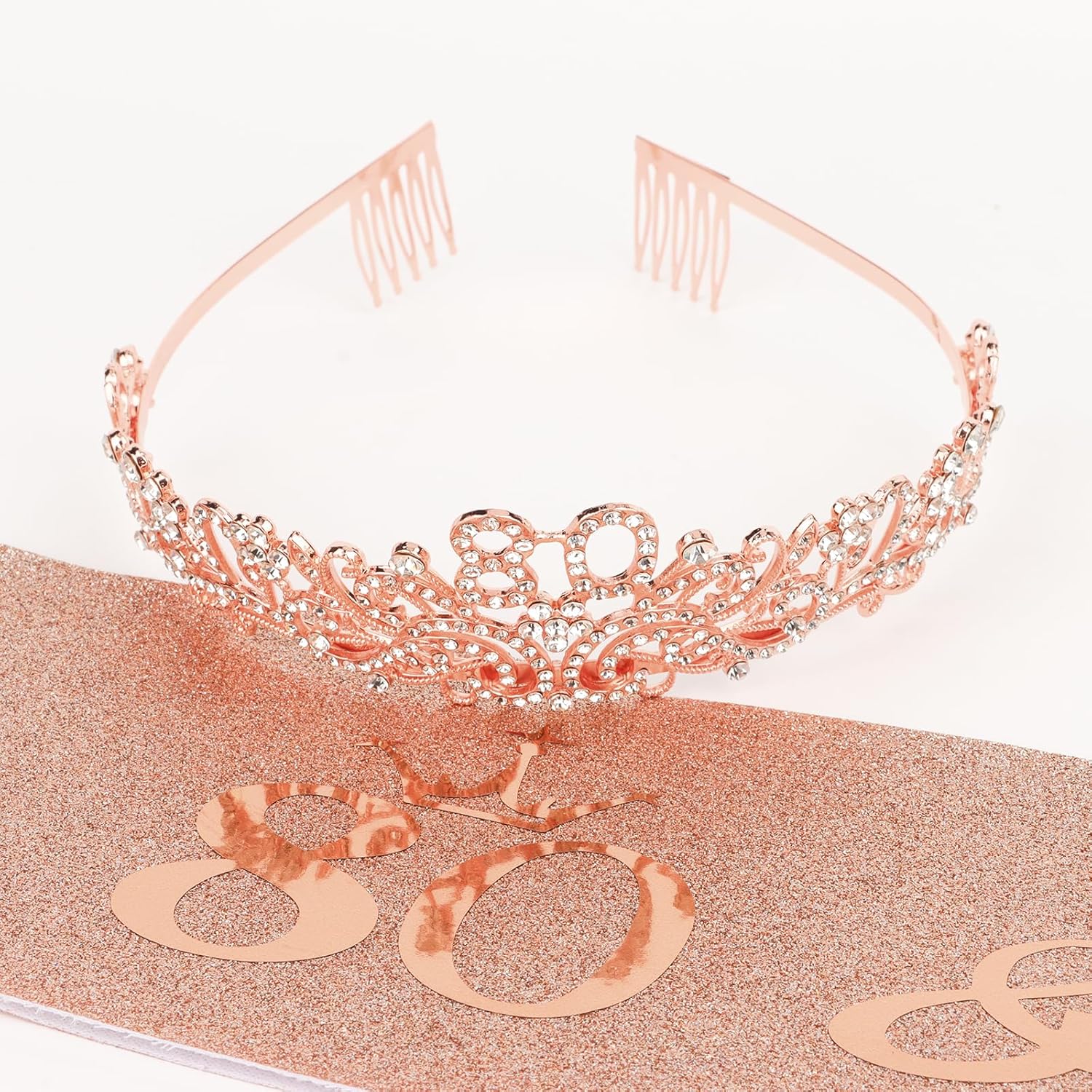 Thumbnail 6 de Oblihumoy 80th Birthday Sash & Rhinestone Tiara
