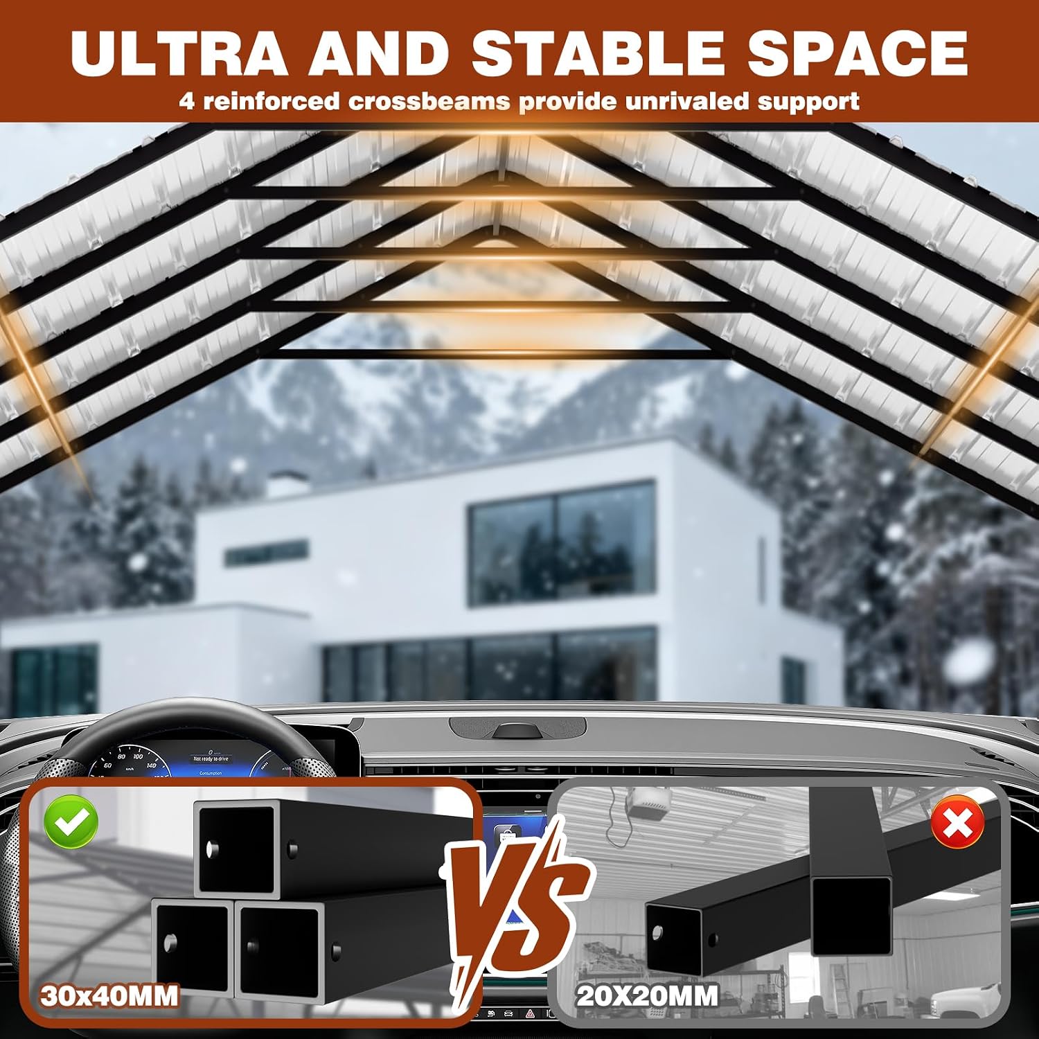 Detalle 2 de LEVELEVE Metal Carport 20x20 FT