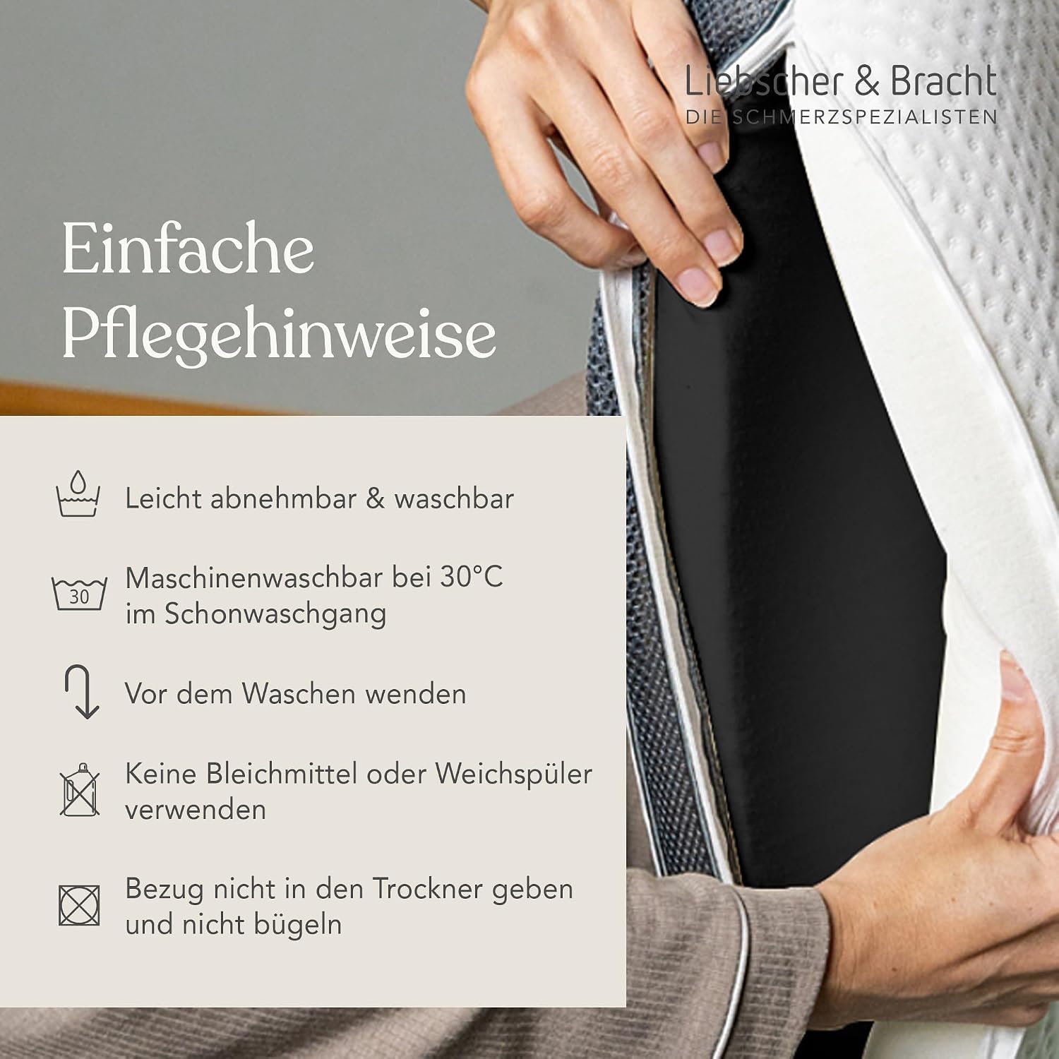 Detalle de Liebscher & Bracht Nackenstützkissen orthopädisch 40x55 cm – höhenverstellbar, mittelfest bis fest, atmungsaktiv & waschbar
