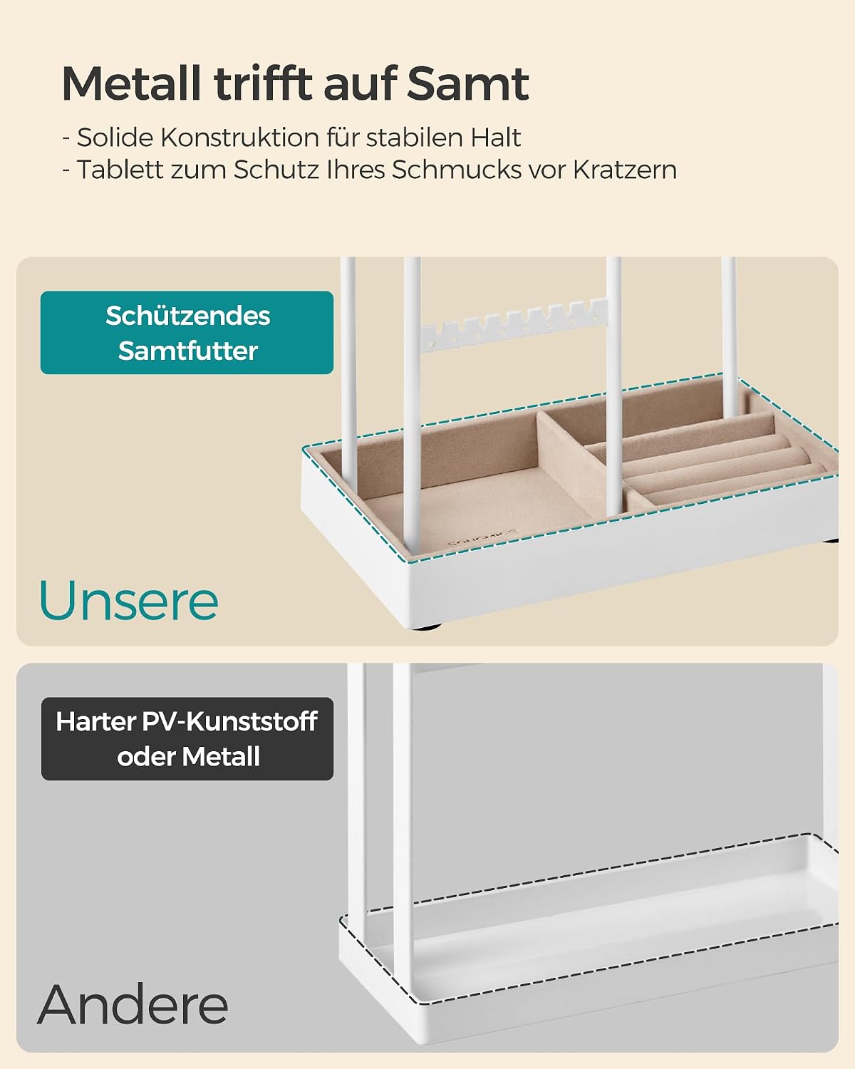 Detalle 1 de SONGMICS Schmuckständer für Schmuck 30 cm