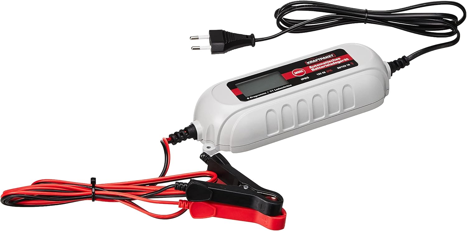 Thumbnail 5 de Dino KRAFTPAKET 4A-6V/12V Intelligentes Batterieladegerät – Für Blei-Säure, GEL, Start/Stopp EFB, AGM | KFZ-Ladegerät für Auto, Motorrad, Kleintransporter, PKW, Boot