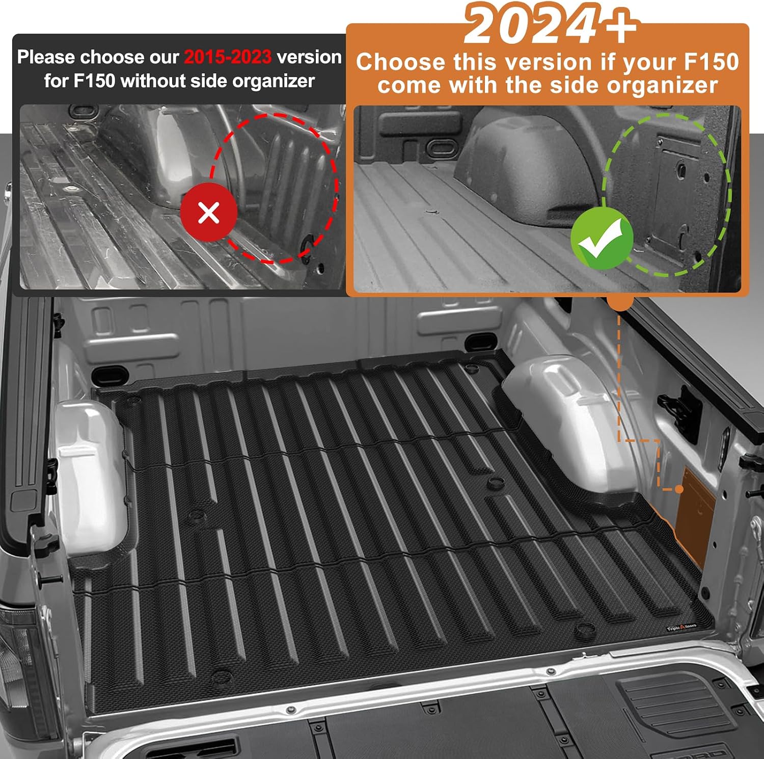 Detalle de TripleAliners Truck Mat for 2024–2026 Ford F-150 & Lightning 5.5FT Bed