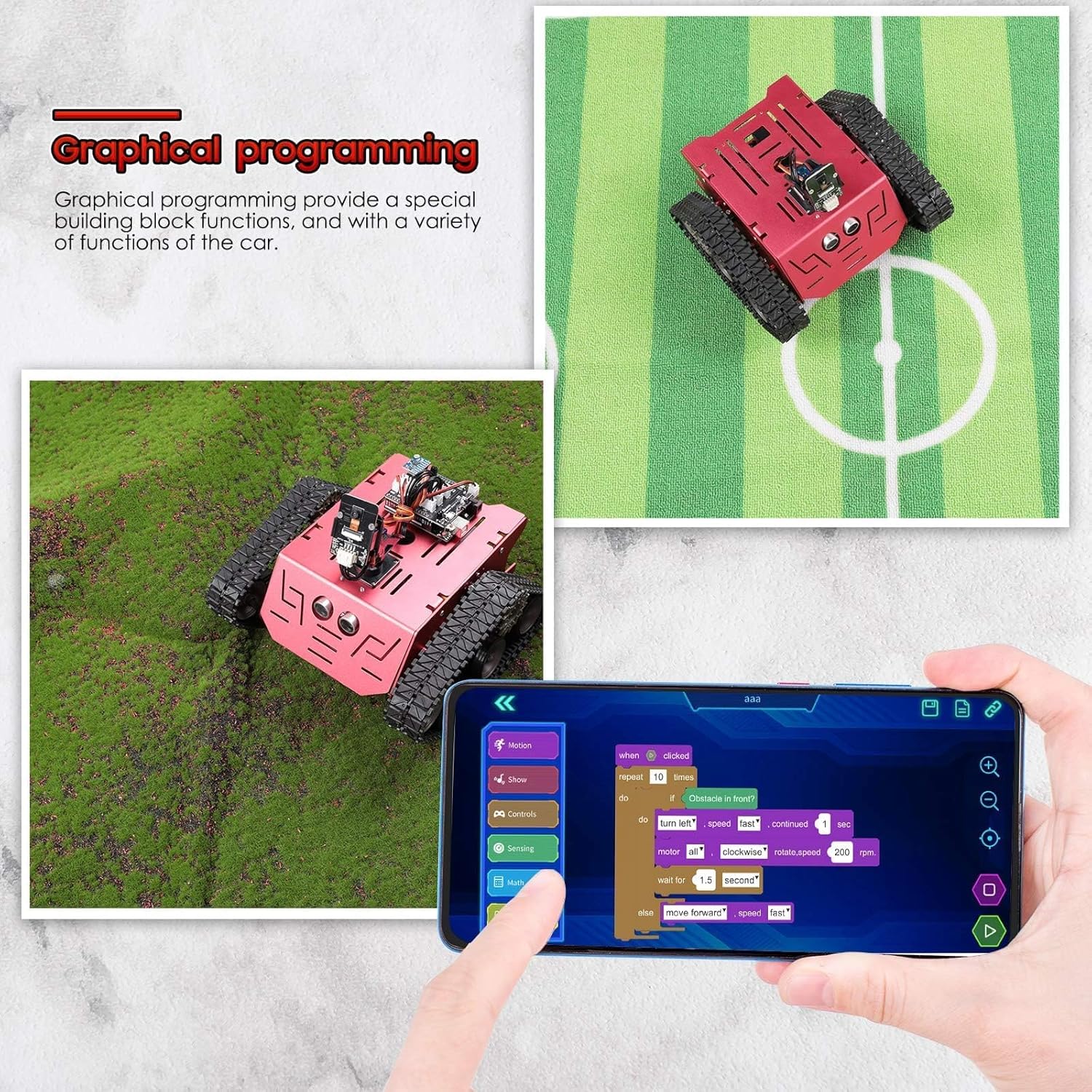 Thumbnail 2 de ELEGOO Smart Robot Tank Kit (Arduino-IDE, UNO R3 kompatibel) mit Ultraschallsensor, Bluetooth- und Kamera-Modul