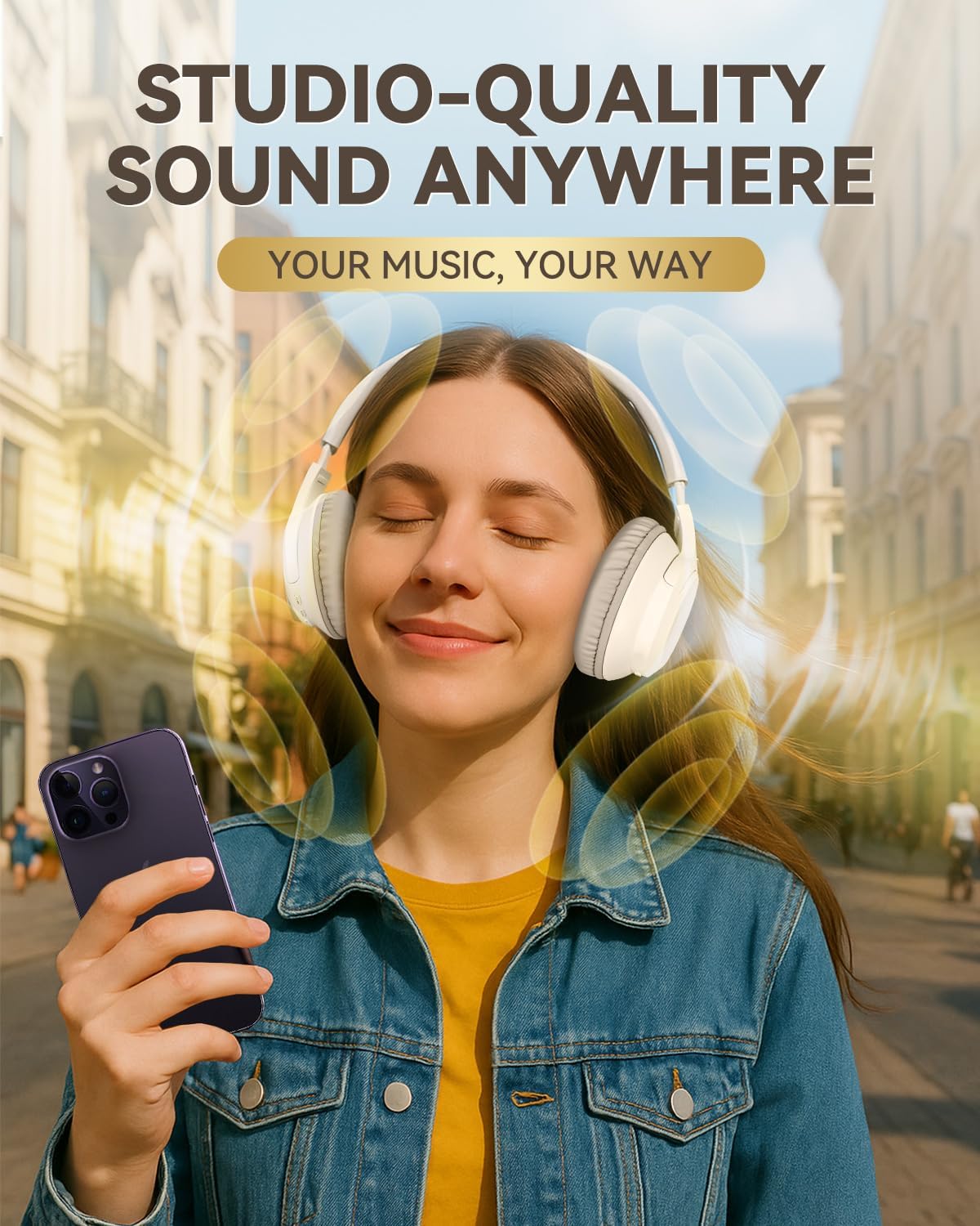 Thumbnail 5 de Grstltd BT06 Wireless Headphones Over Ear with Mic – 5.3 Bluetooth, 25H Battery, Foldable