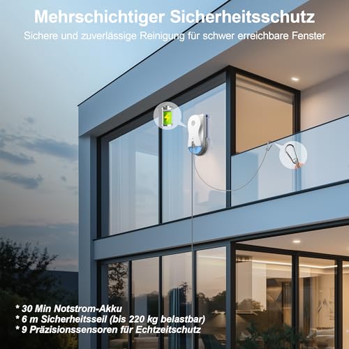 Thumbnail 7 de HUTT R10 Fensterputzroboter mit Rotierendes Nass- & Lineares Trockenwischen – effiziente Zwei-Phasen Reinigung