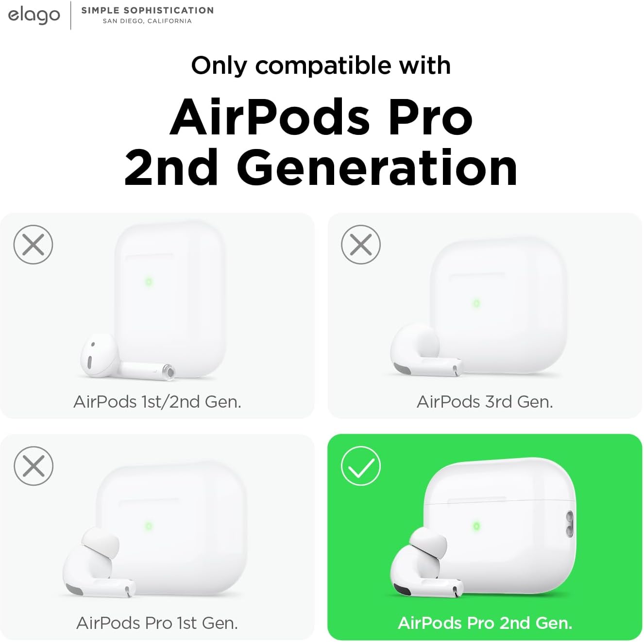 Detalle de Coque elago AW5 pour AirPods Pro (2e génération) – Étui en silicone avec lanière, design console rétro (Noir)