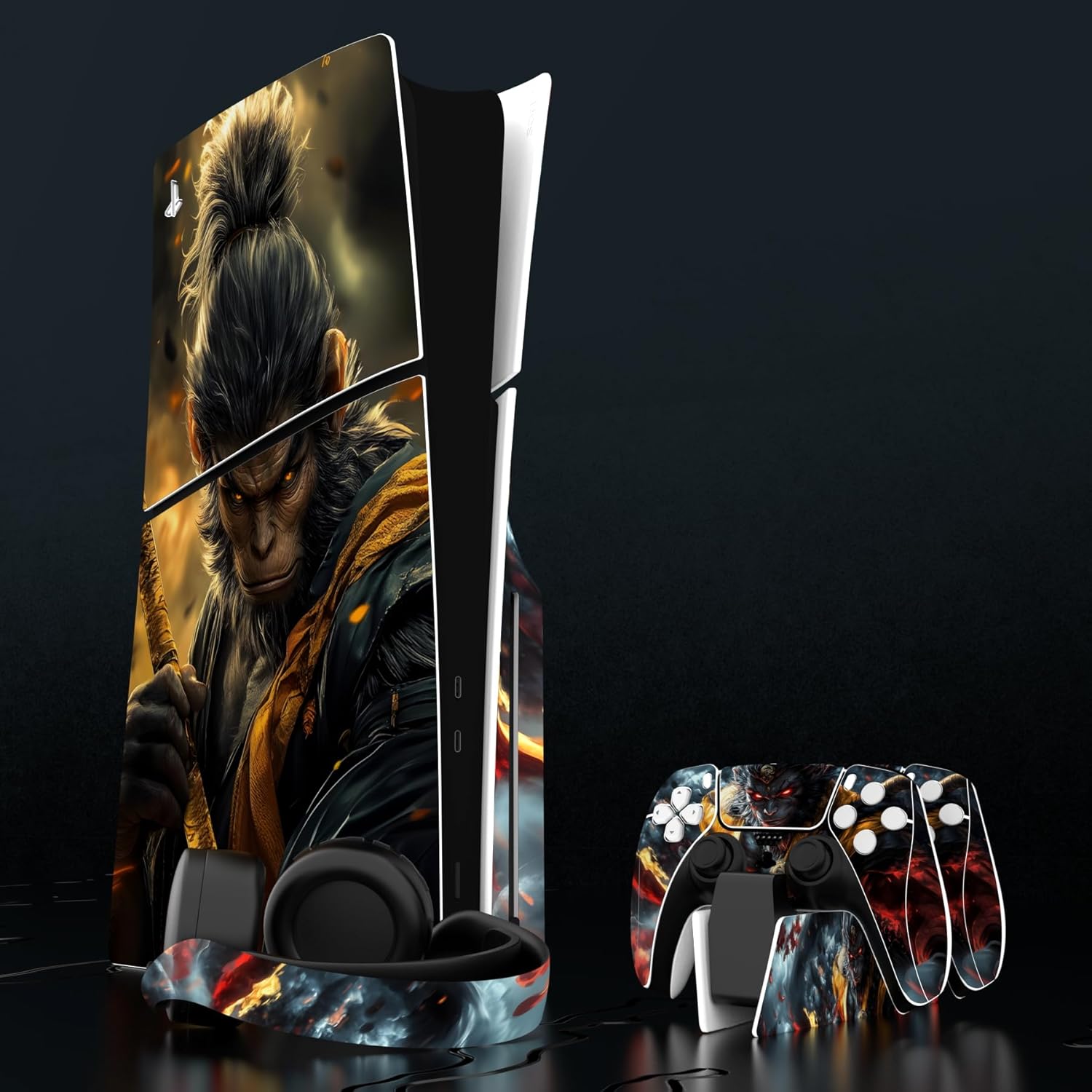 Thumbnail 3 de PlayVital Skin Sticker for PS5 Slim Console Disc Edition – Wasteland & Cloudstorm