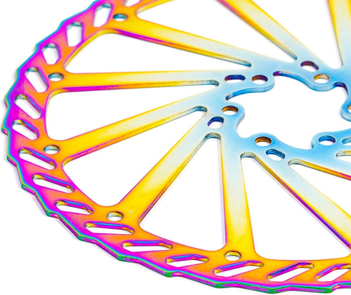 Thumbnail 3 de CNCLOL stainless steel disc brake rotors (160mm, 180mm, 203mm) in blue/gold/rainbow set