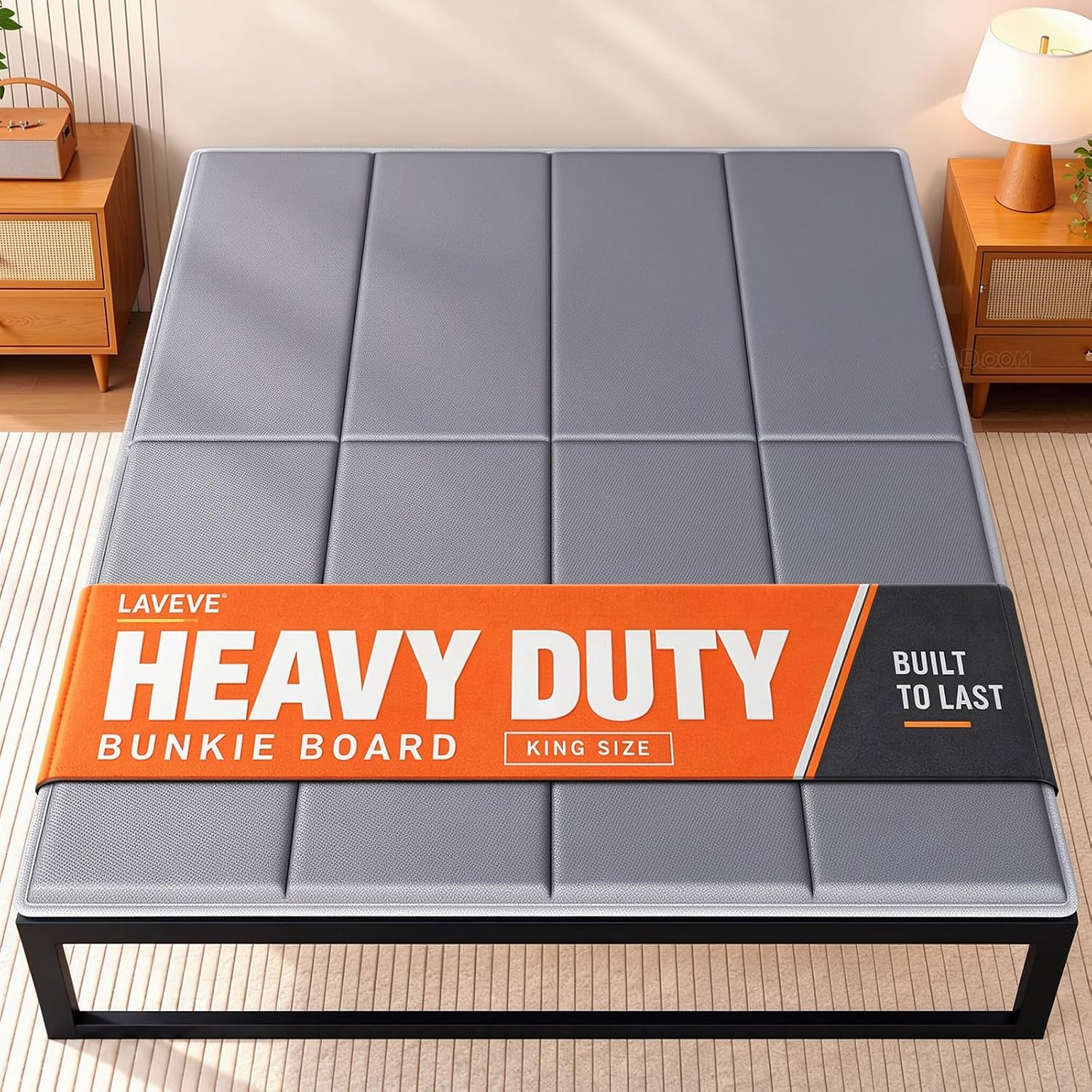 Detalle de LAVEVE Bunkie Board King 76x80, Anti-Slip Mattress Support Board