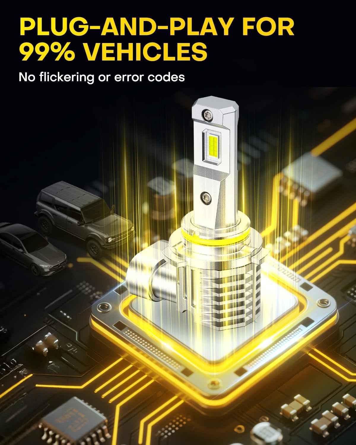 Thumbnail 3 de AUXITO 9005/HB3 LED Bulbs (6500K Cool White), Real Mini Size, Plug-and-Play Fog Light Bulbs — Pack of 2