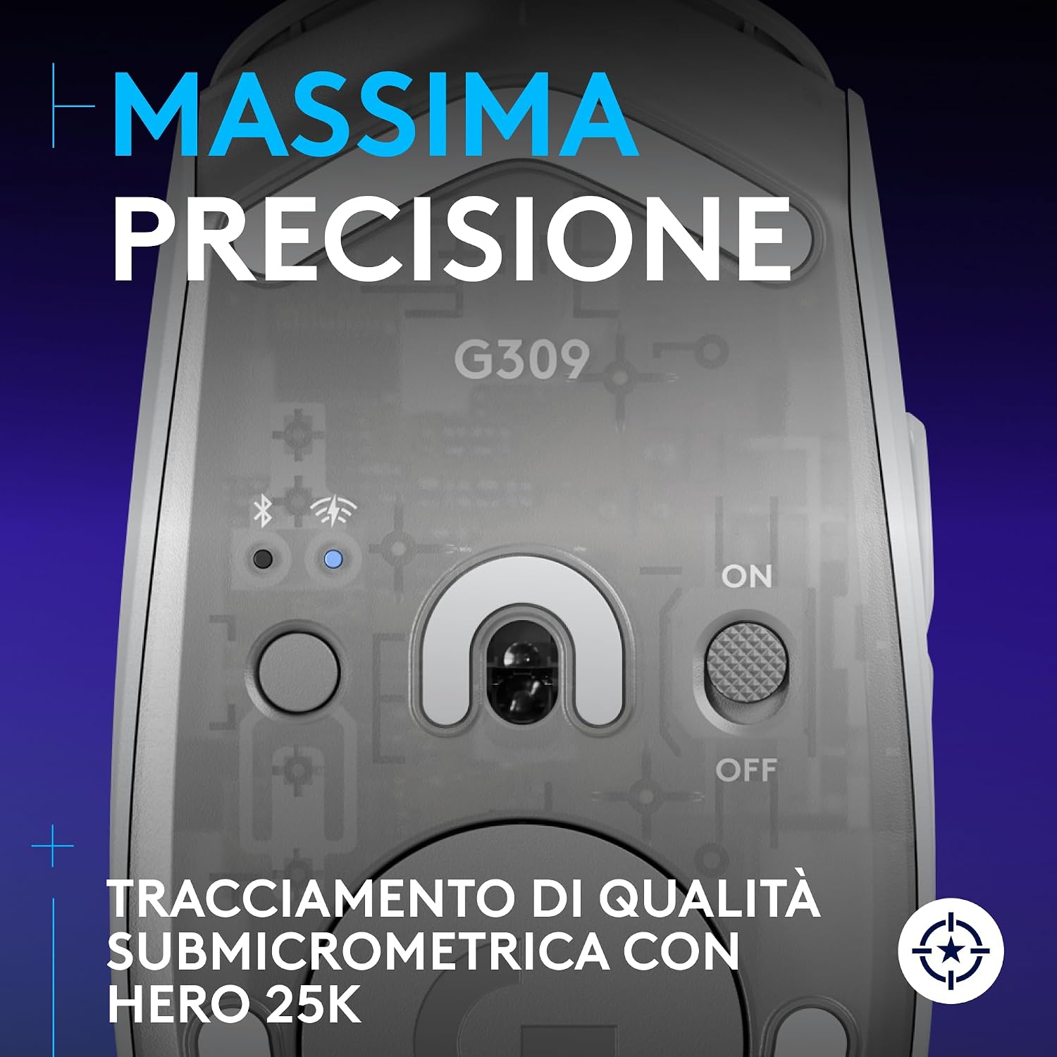 Detalle 2 de Logitech G G309 LIGHTSPEED: mouse gaming wireless leggero con HERO 25K e LIGHTFORCE