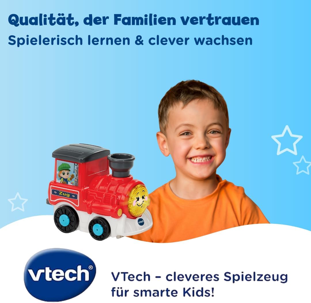 Detalle de VTech TUT TUT Baby Flitzer „Kleiner Bahnhof“ – interaktives Spielset mit Zug, Schranke, Weichen & Sensoren