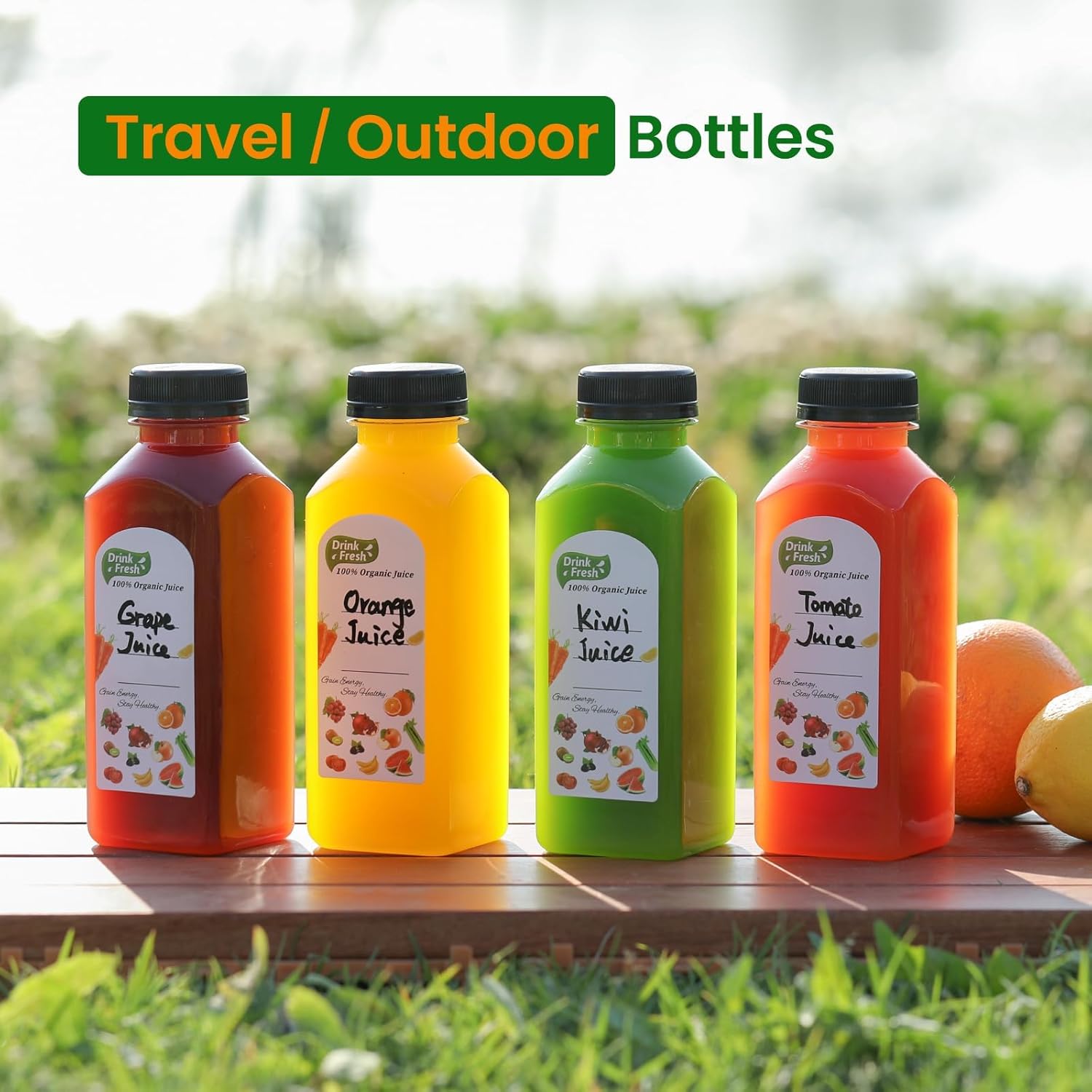 Thumbnail 6 de 12 oz Reusable Juice Bottles with Lids & Funnels (24 Pack)