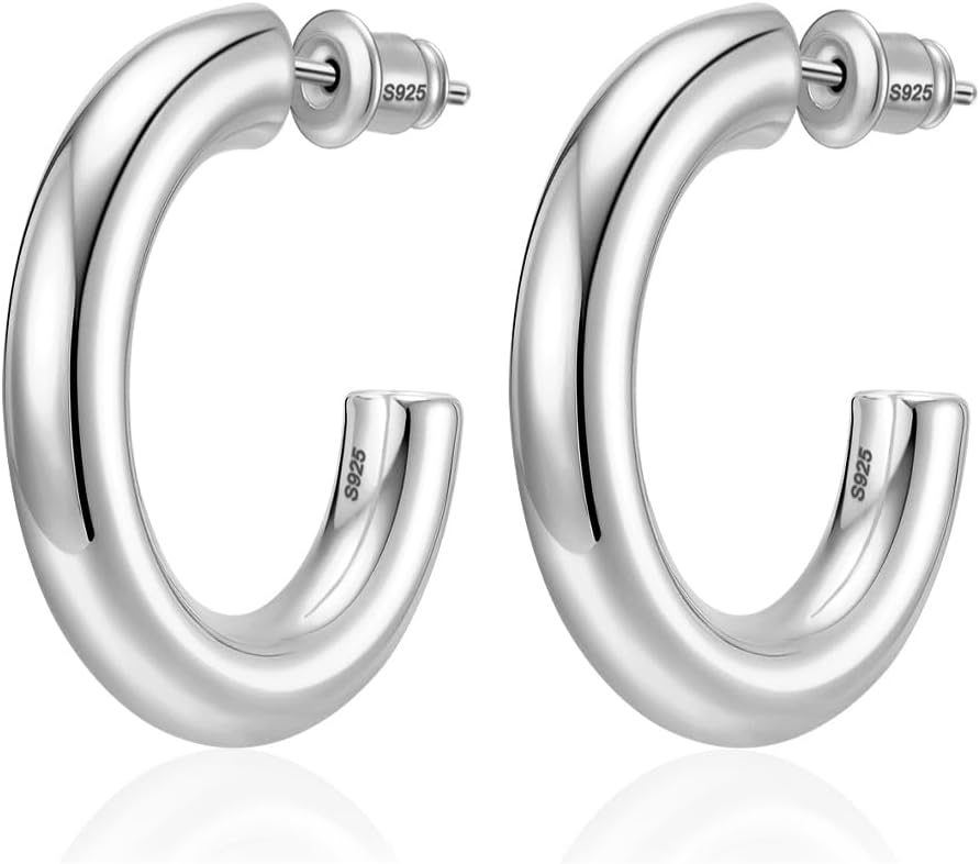 Thumbnail 6 de Sterling Silver Hoop Earrings