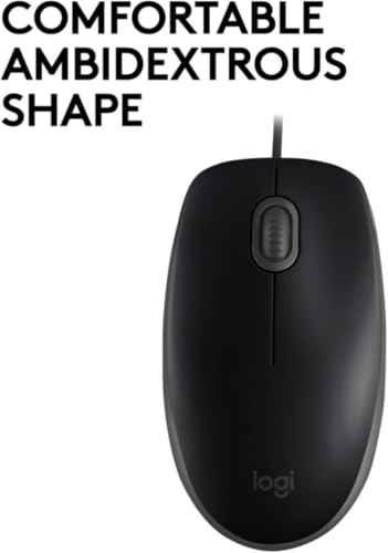 Detalle de Logitech B110: mouse cablato USB, clic silenzioso e design ambidestro