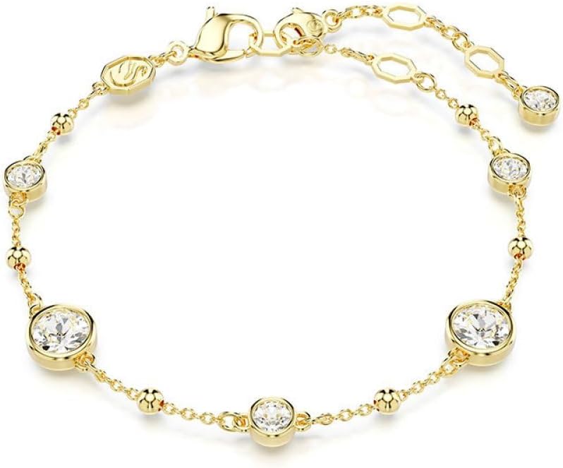 Detalle 2 de Swarovski Imber Armband Weißes vergoldetes Damenarmband mit Strahlenden Rundkristallen