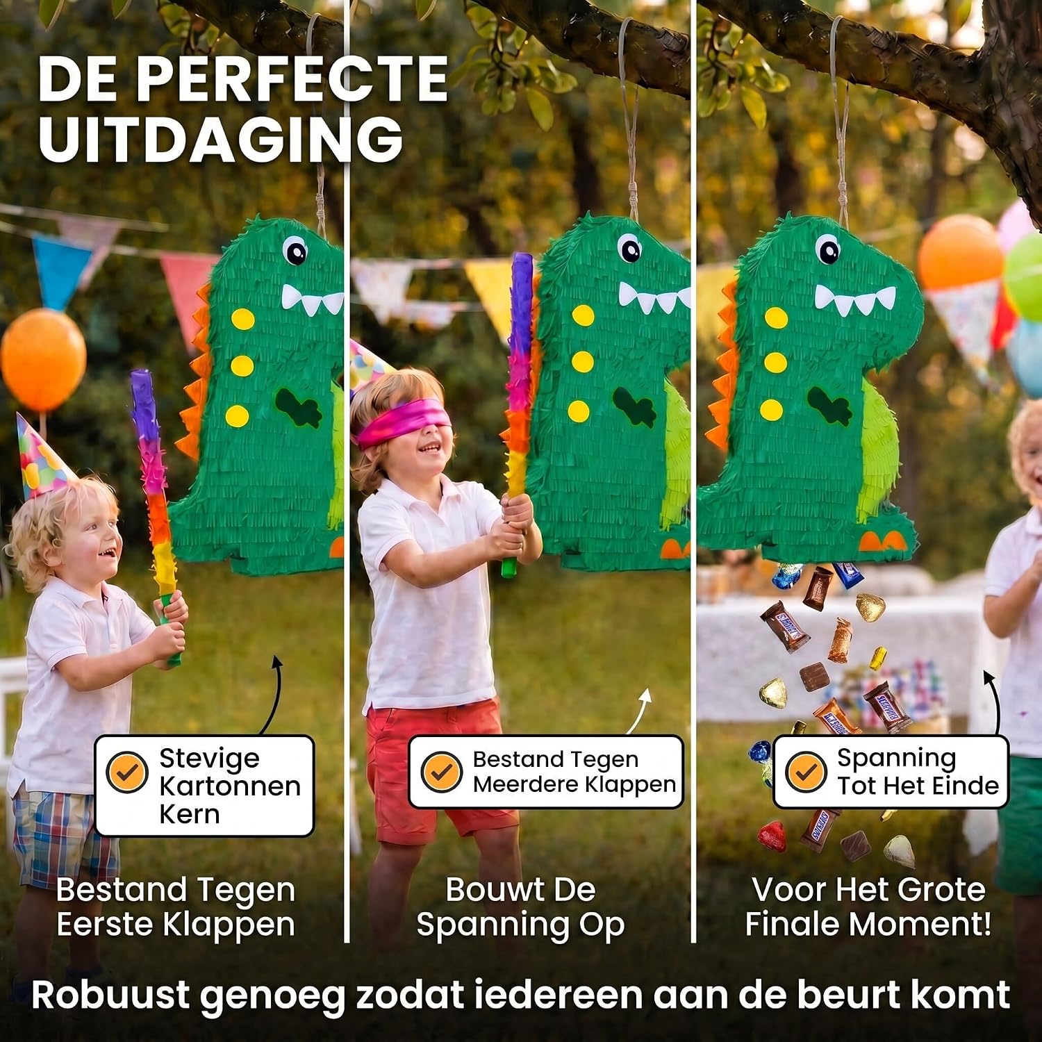 Detalle de GOODS+GADGETS dinosauruspiñata om zelf te vullen van karton