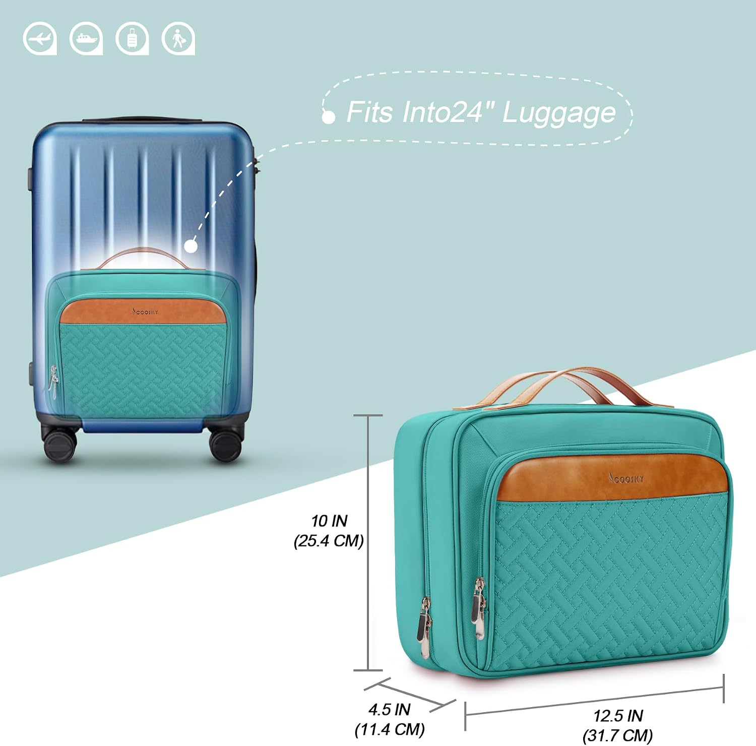 Thumbnail 6 de COOSKY Travel Hanging Toiletry Bag 12.5in