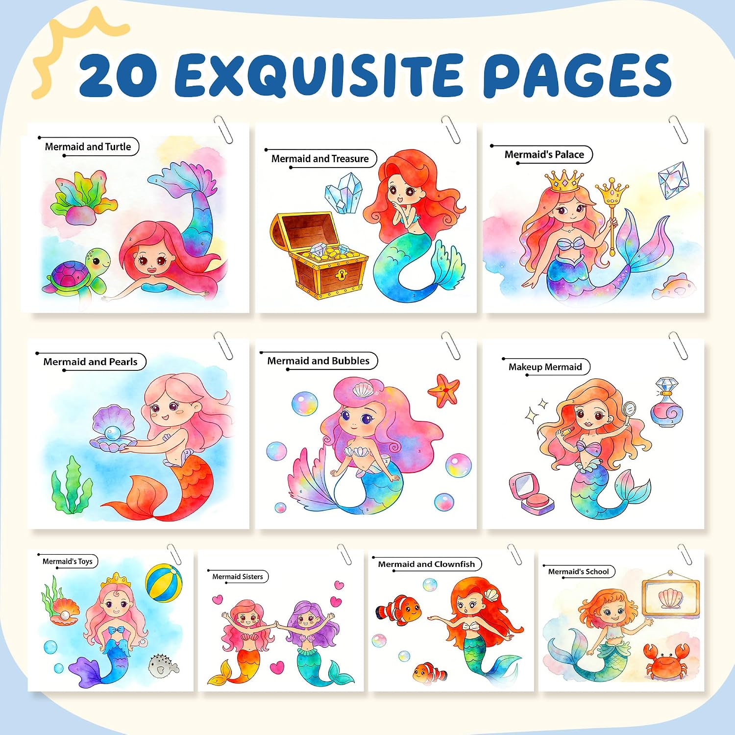 Thumbnail 3 de YPLUS Paint with Water Coloring Books for Toddlers: Mermaid Theme – Mess Free Watercolor Set