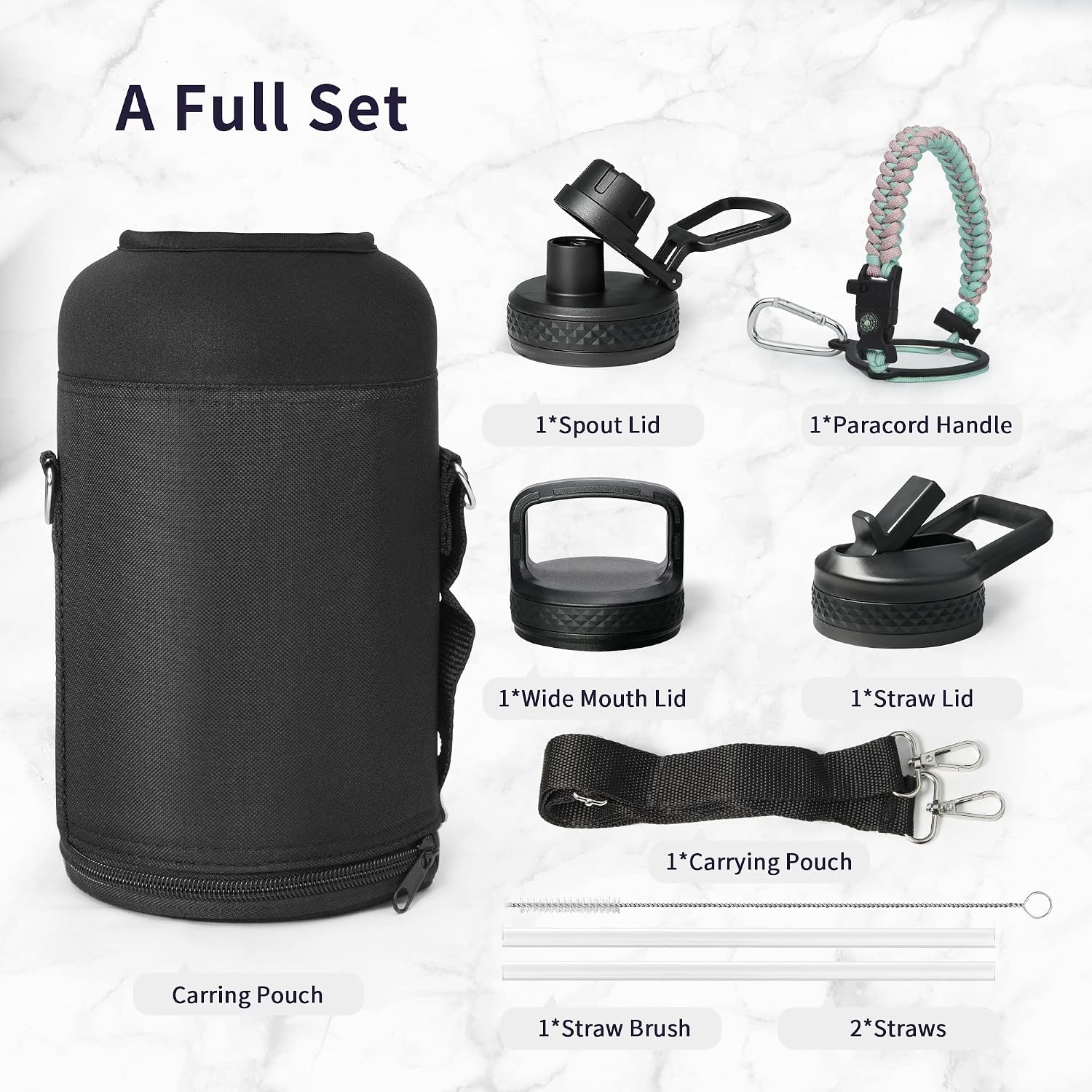 Detalle de Trebo Water Bottle Insulated with Lid and Straw (Hydrangea)