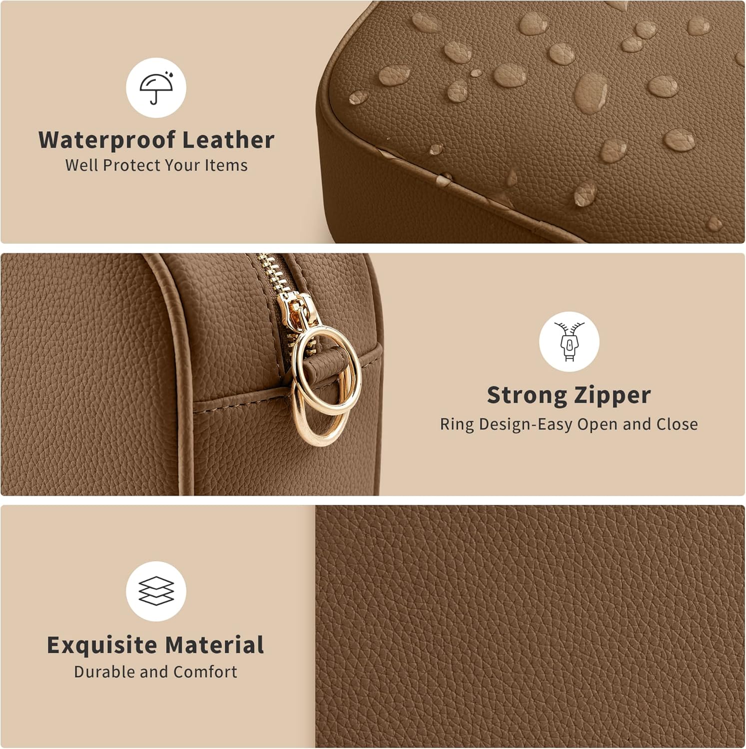 Detalle de KALIDI Crossbody Bag for Women — Adjustable Straps, Multi-Pocket Faux Leather