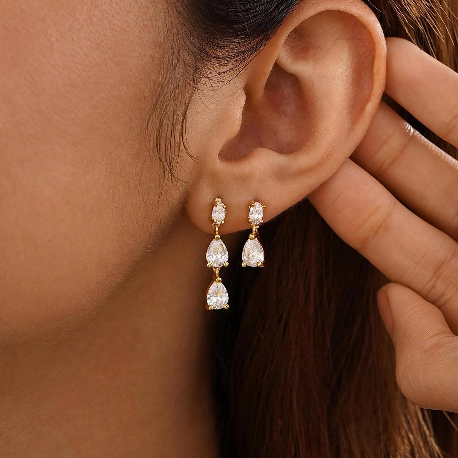 Detalle de Moodear Drop Earrings, 14K Gold Plated