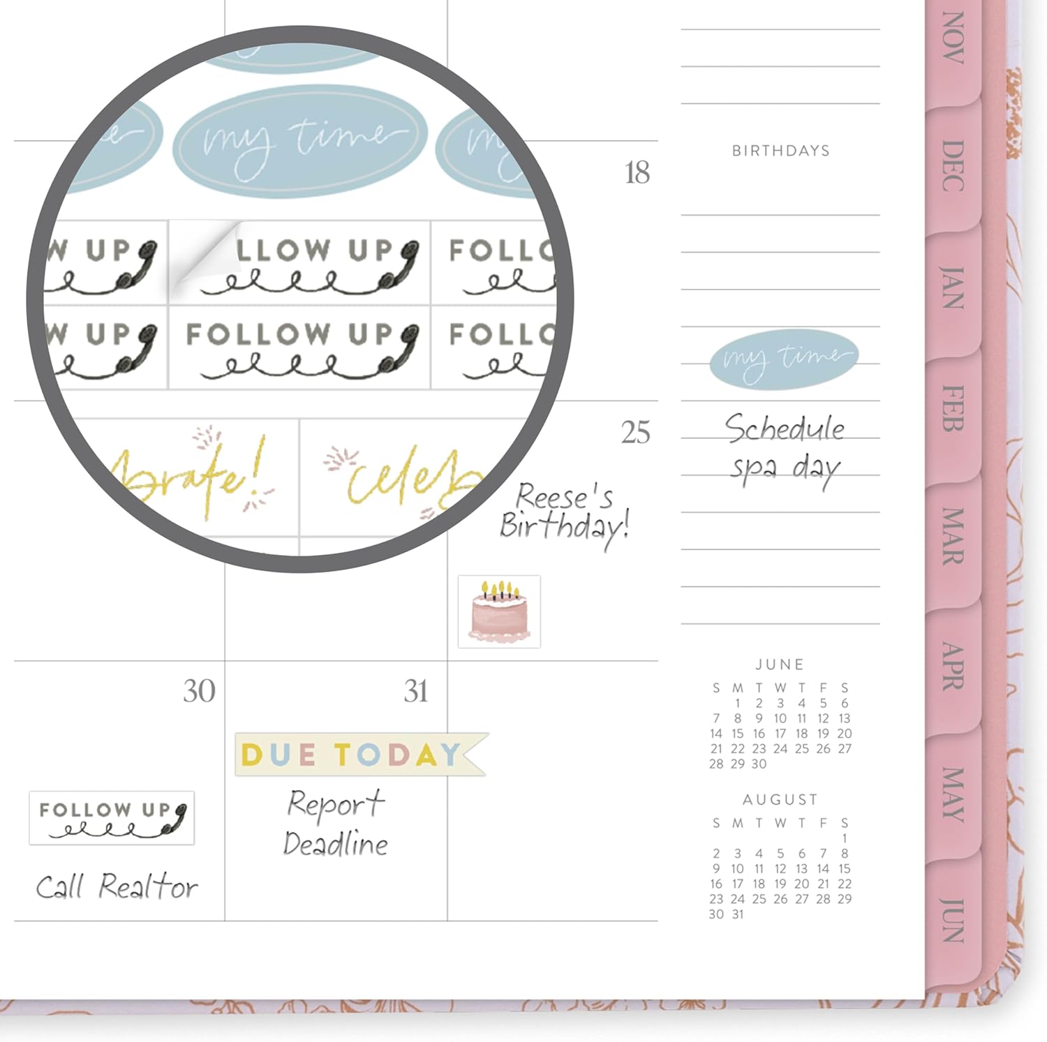 Detalle de Cambridge Planner 2026-2027 Weekly & Monthly Academic Planner — Sketched Floral, 12 Months (July 2026–June 2027), 5.5 x 8.5, Pen + Pillar
