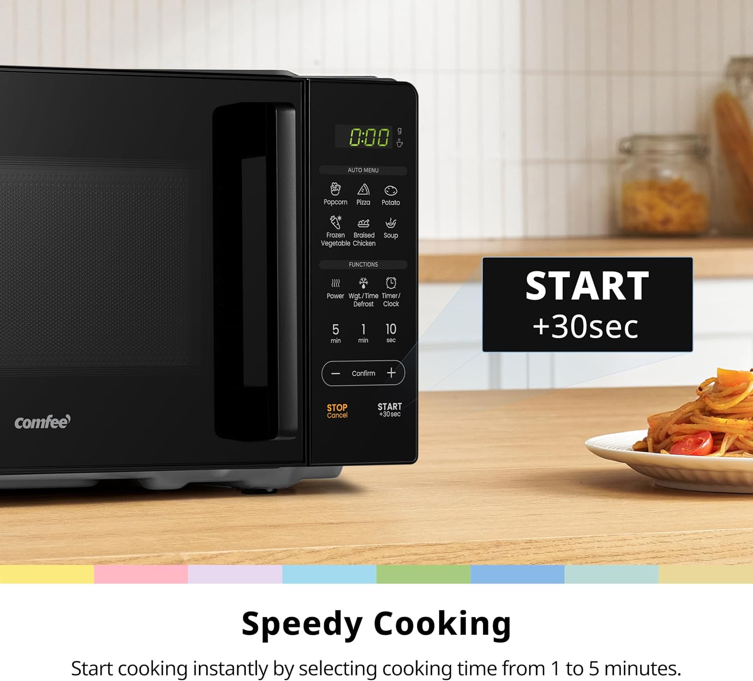 Thumbnail 3 de COMFEE' CMO-EM20L2NFPF(BK) 20L Digital Solo Microwave Oven, 700W