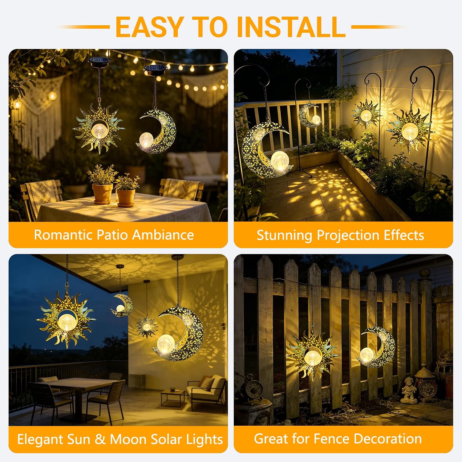Detalle 2 de Solar Hanging Lanterns in Bronze Metal