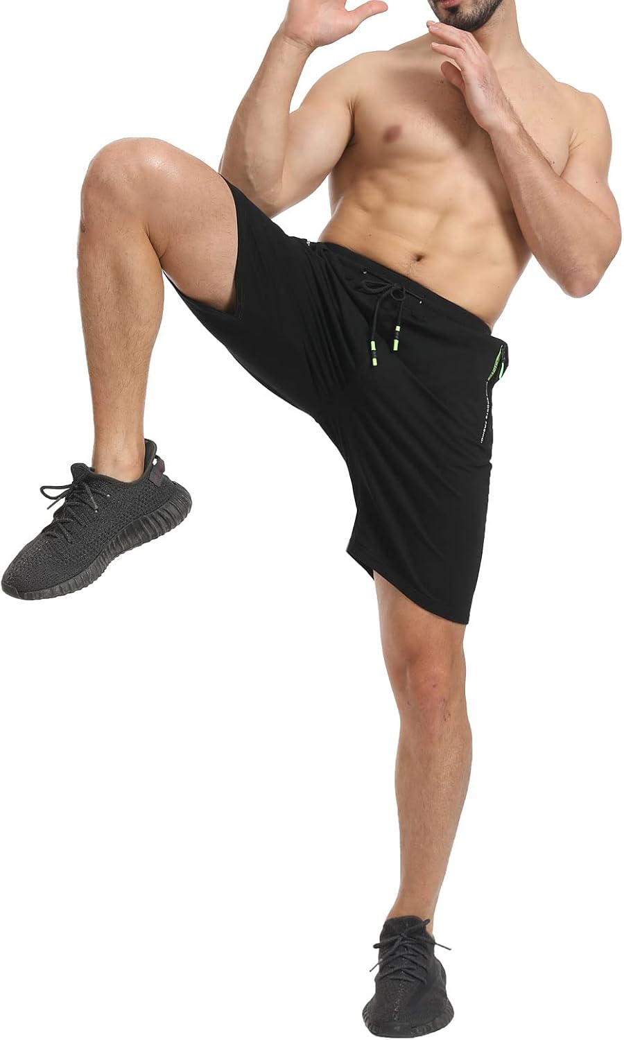 Thumbnail 4 de JustSun Herren Shorts Kurze Sporthose aus Baumwolle mit Stretch und Reißverschlüssen