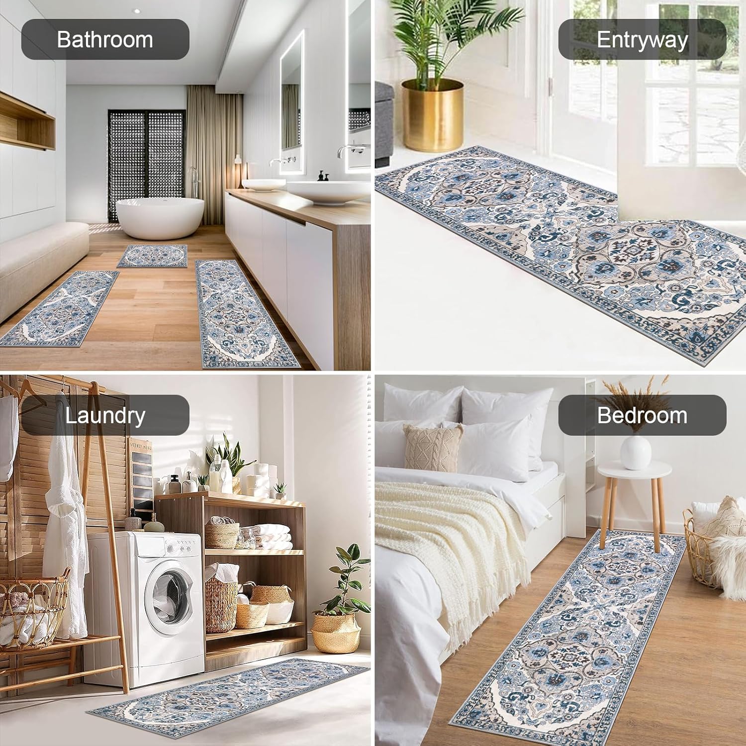 Detalle 1 de HEBE Kitchen Rug Set 3 Piece 0.3 inch