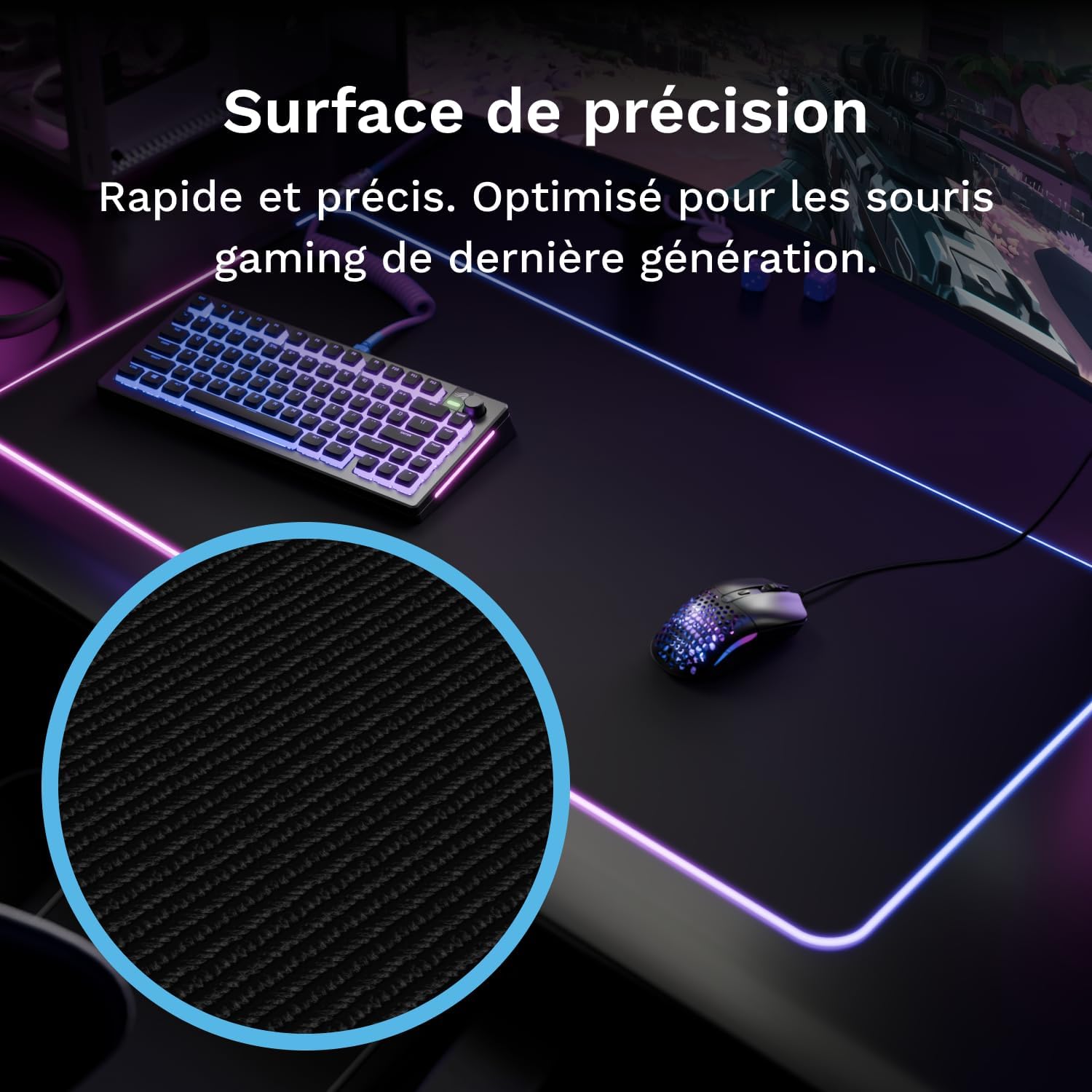 Thumbnail 4 de Glorious Gaming GMP 2 GLED 915×460 tapis de souris 💻