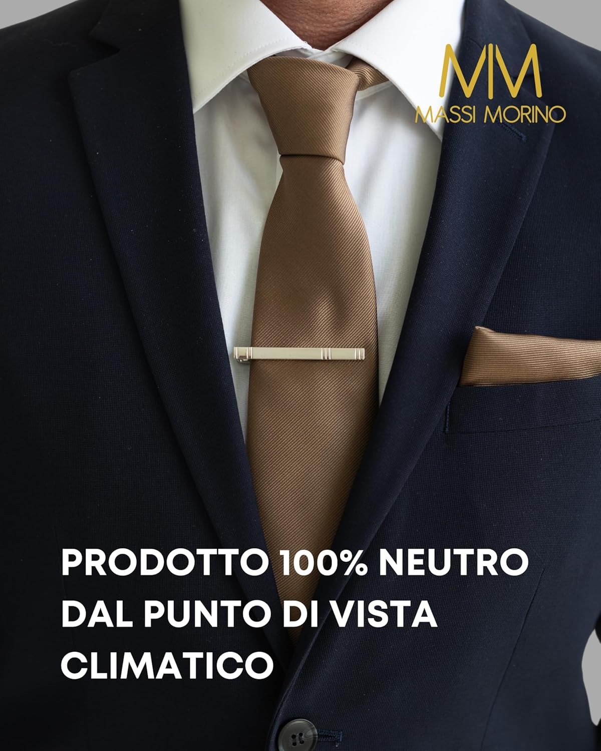 Thumbnail 5 de Massi Morino set cravatta e fazzoletto da uomo con gemelli e fermacravatta in confezione regalo