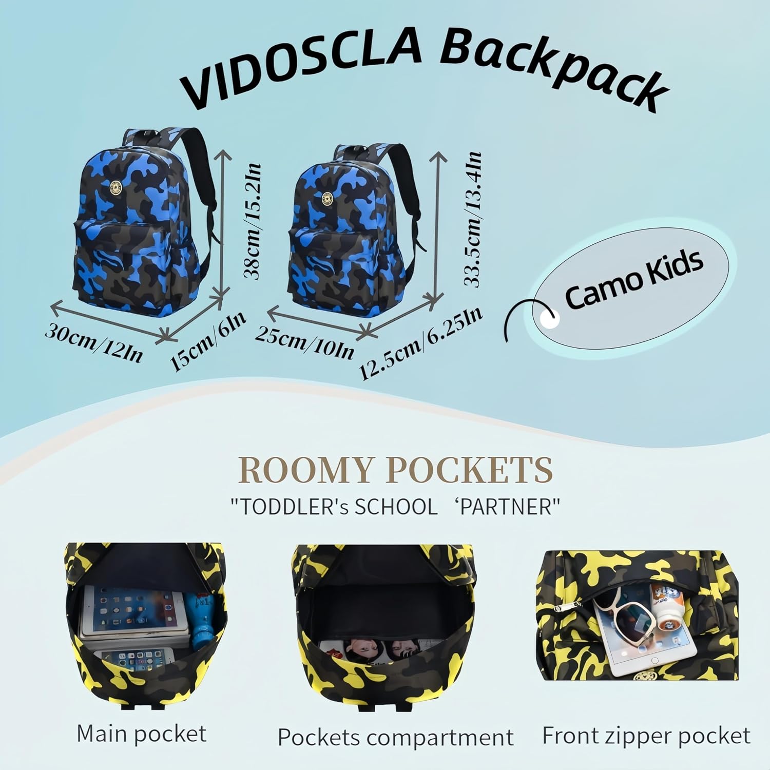 Detalle de VIDOSCLA Camo Backpacks 30cm
