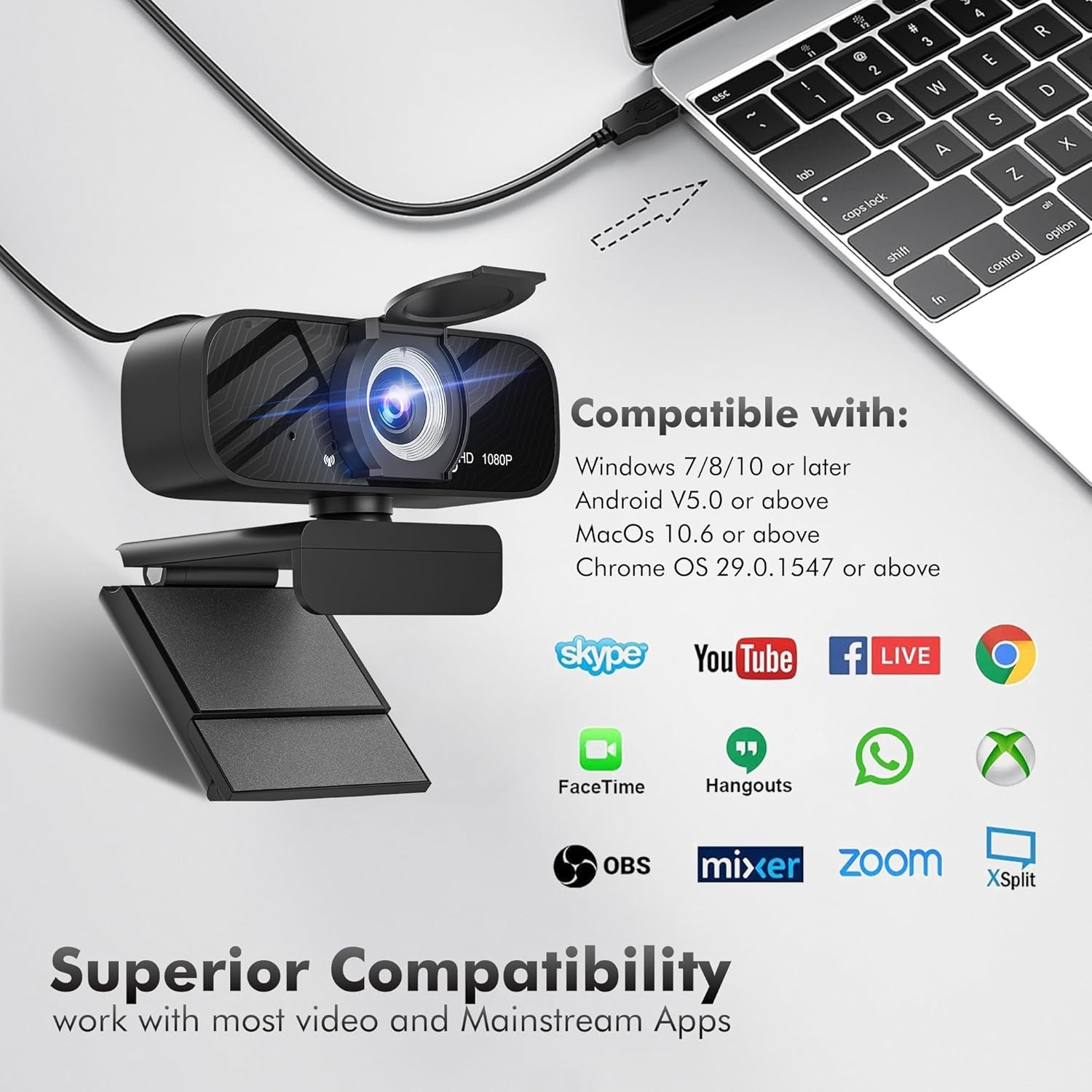 Detalle de Webcam Gohero HD 1080P avec micro