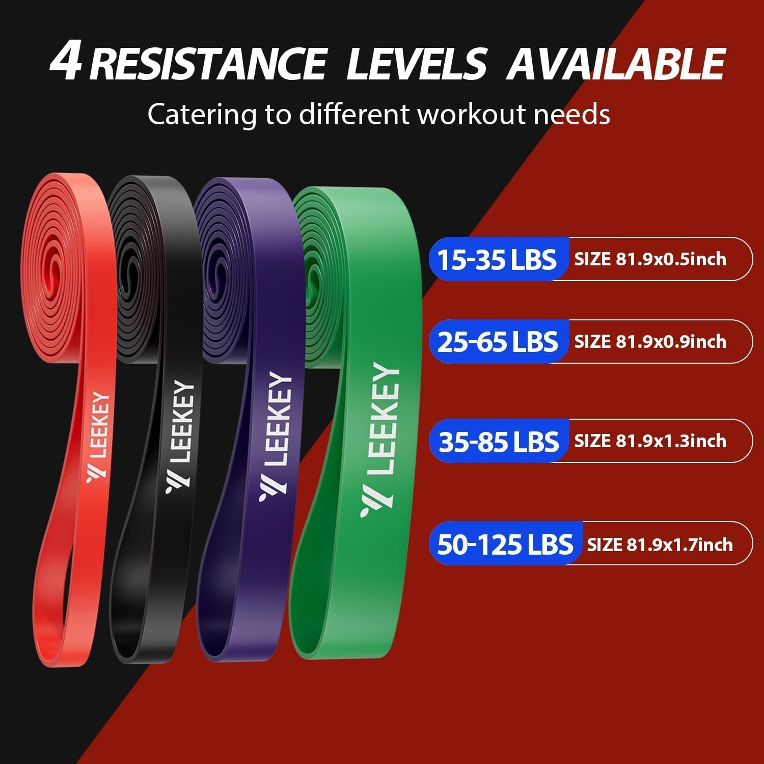 Detalle 2 de LEEKEY Resistance Bands set for home workouts ๐