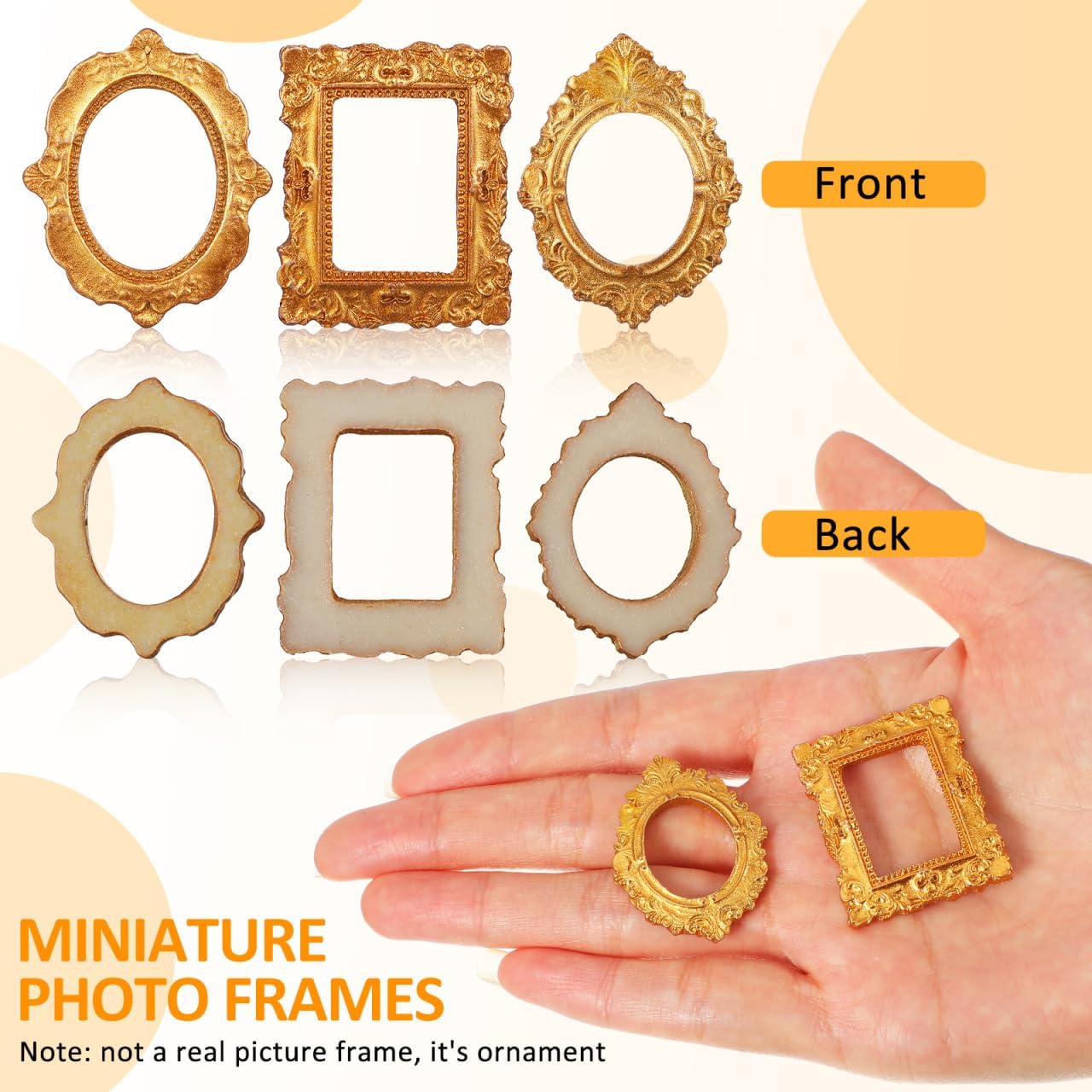 Thumbnail 6 de MAGICLULU 15Pcs Miniature Photo Frames: Vintage Resin Frames for Dollhouses and Crafts