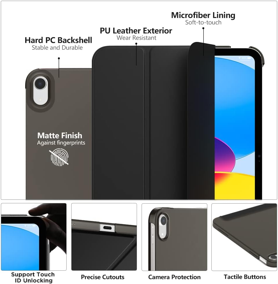Thumbnail 2 de MoKo Cover per iPad (A16) 11ª Gen 2025 / iPad 10ª Gen 2022 – Custodia protettiva con retro trasparente in PC, nero
