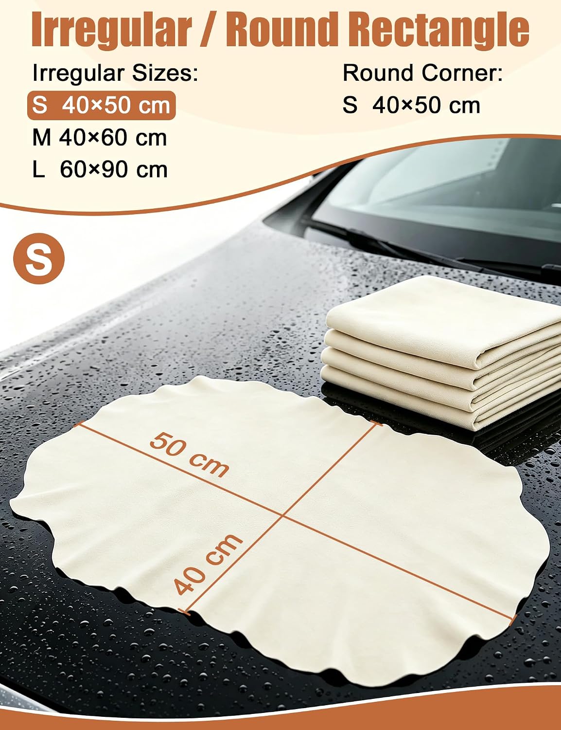 Thumbnail 1 de Turnart Genuine Chamois Leather Car Drying Shammy 50×40 cm