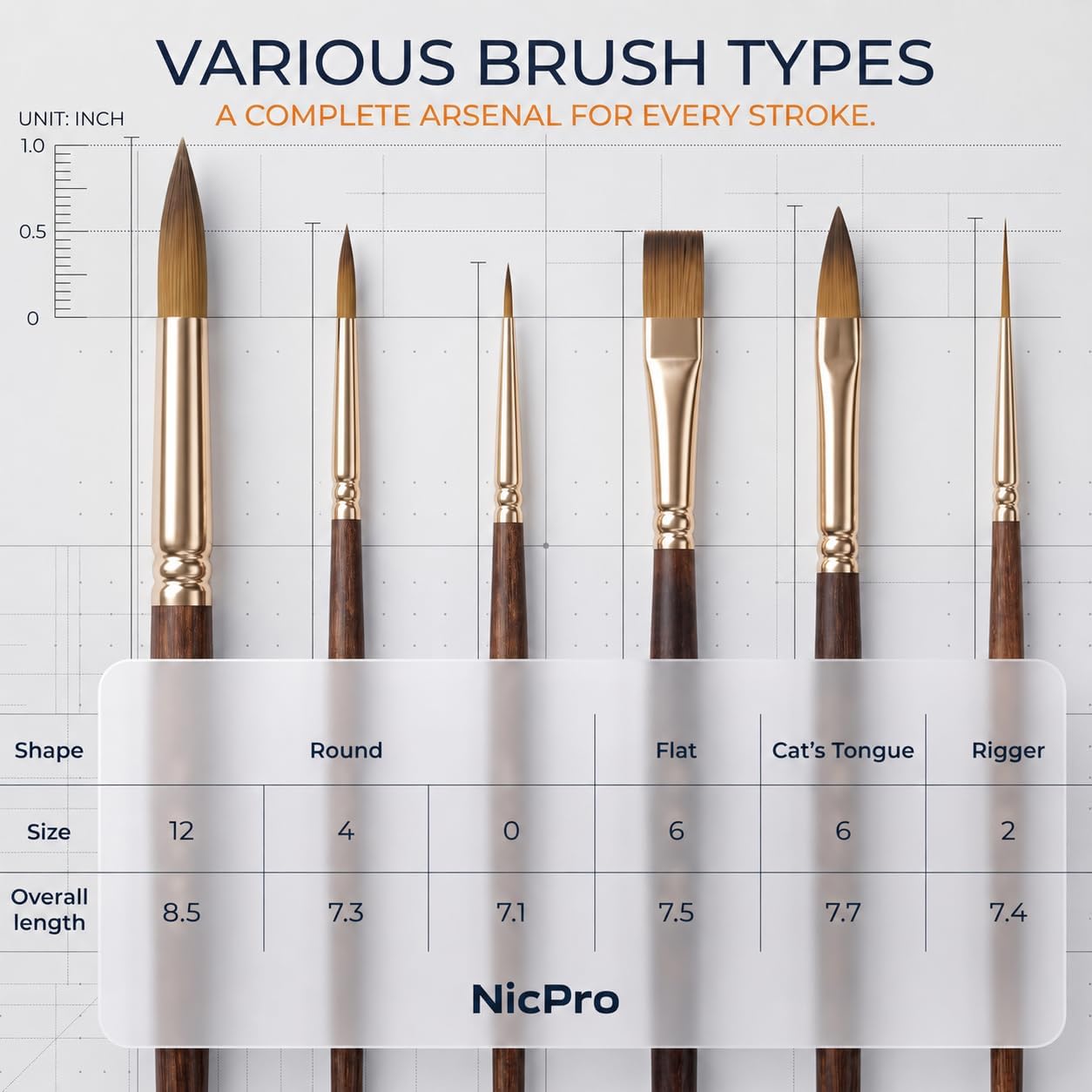 Thumbnail 6 de Nicpro Watercolor Brush Set with Synthetic Bristles