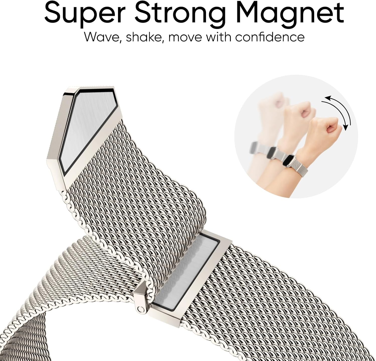 Thumbnail 3 de Metal Magnetic Stainless Steel Strap for Apple Watch (38–49mm) — Dual Magnet Band for Series 1 to 11, SE & Ultra